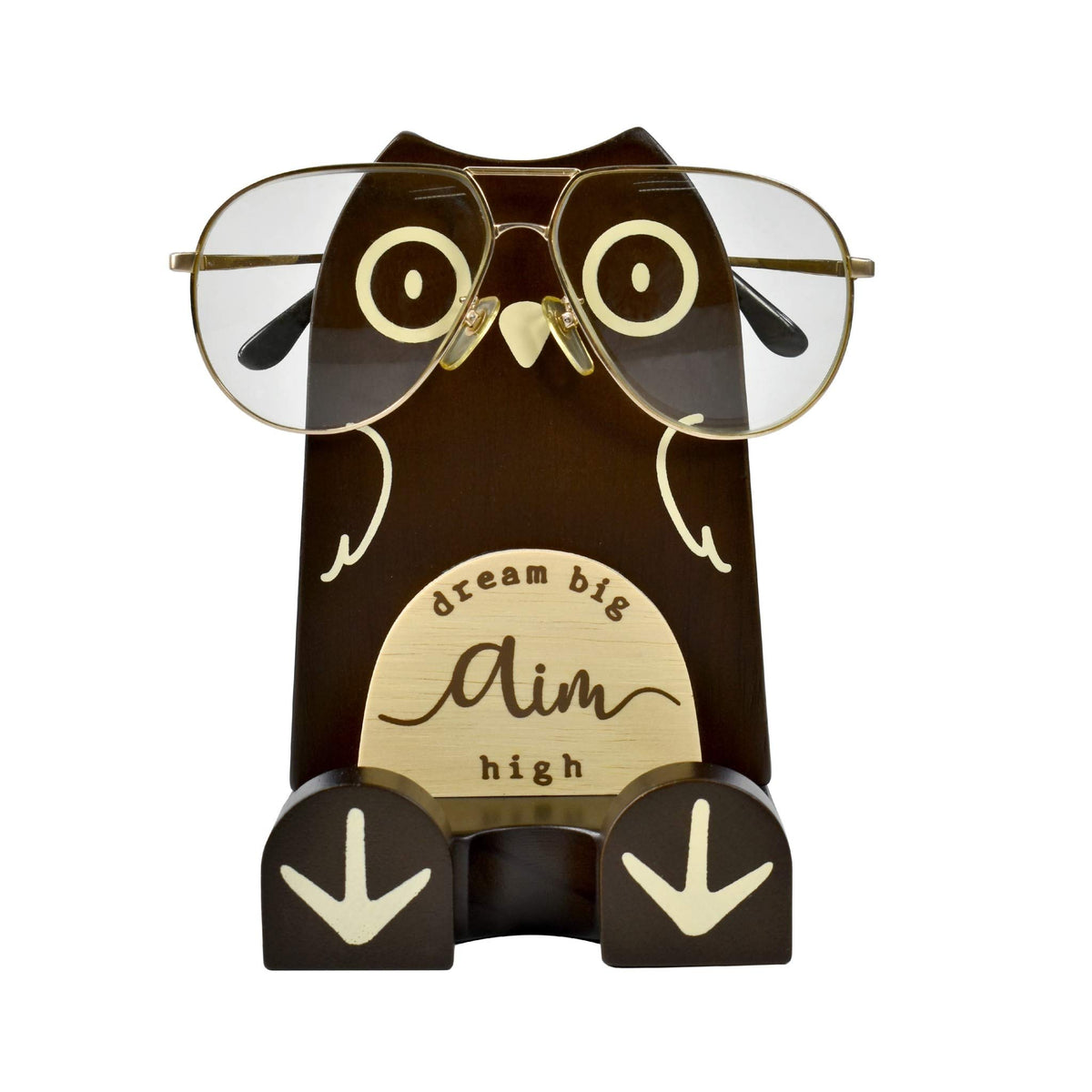 I'm Wood Multipurpose Eyeglass Phone Pen & Pencil Holder Stand Stationery Desk Box Organizer
