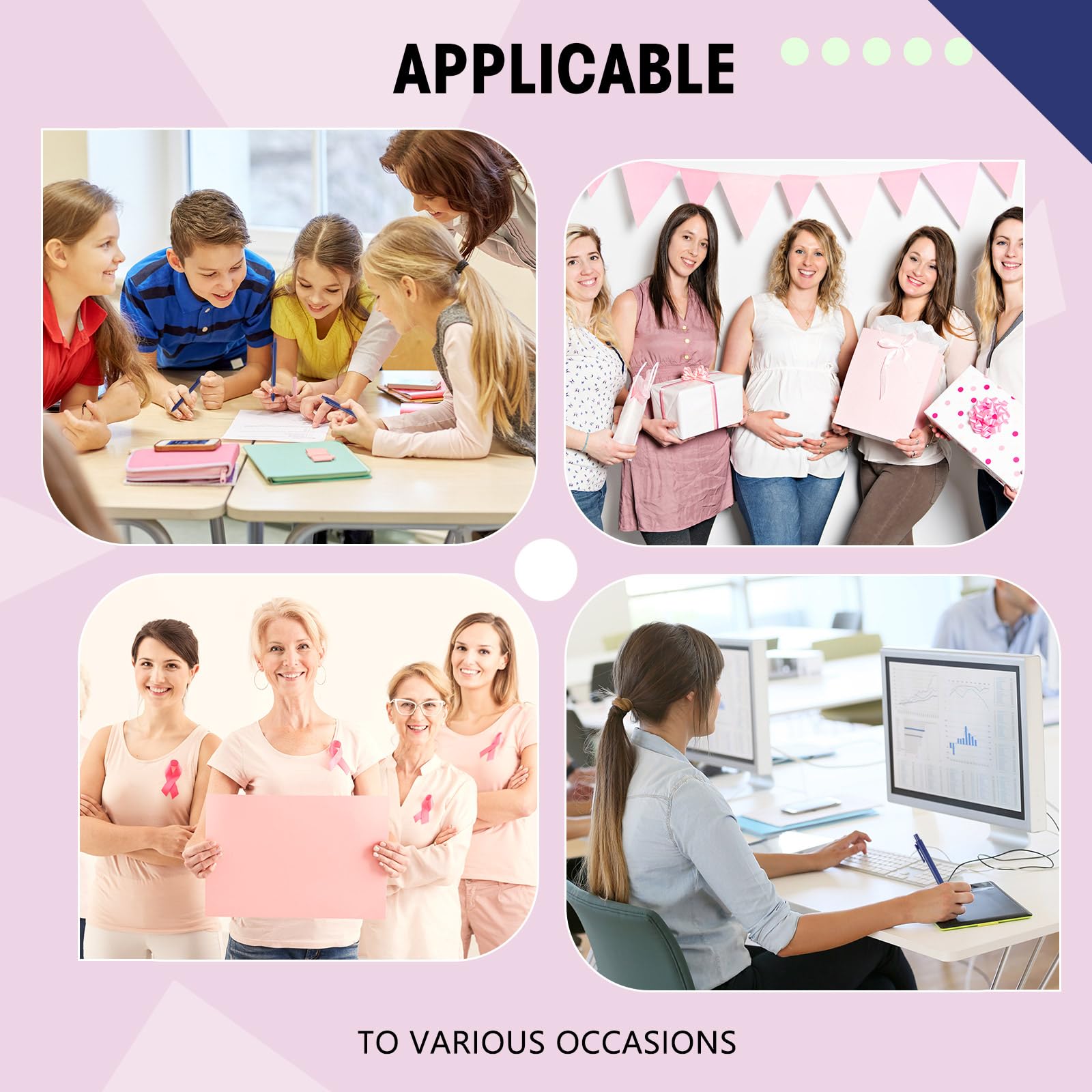 Teling 100 Pcs Ballpoint Pens Retractable Comfortable Cute Stylish Writing Pens in Medium Point 1.0