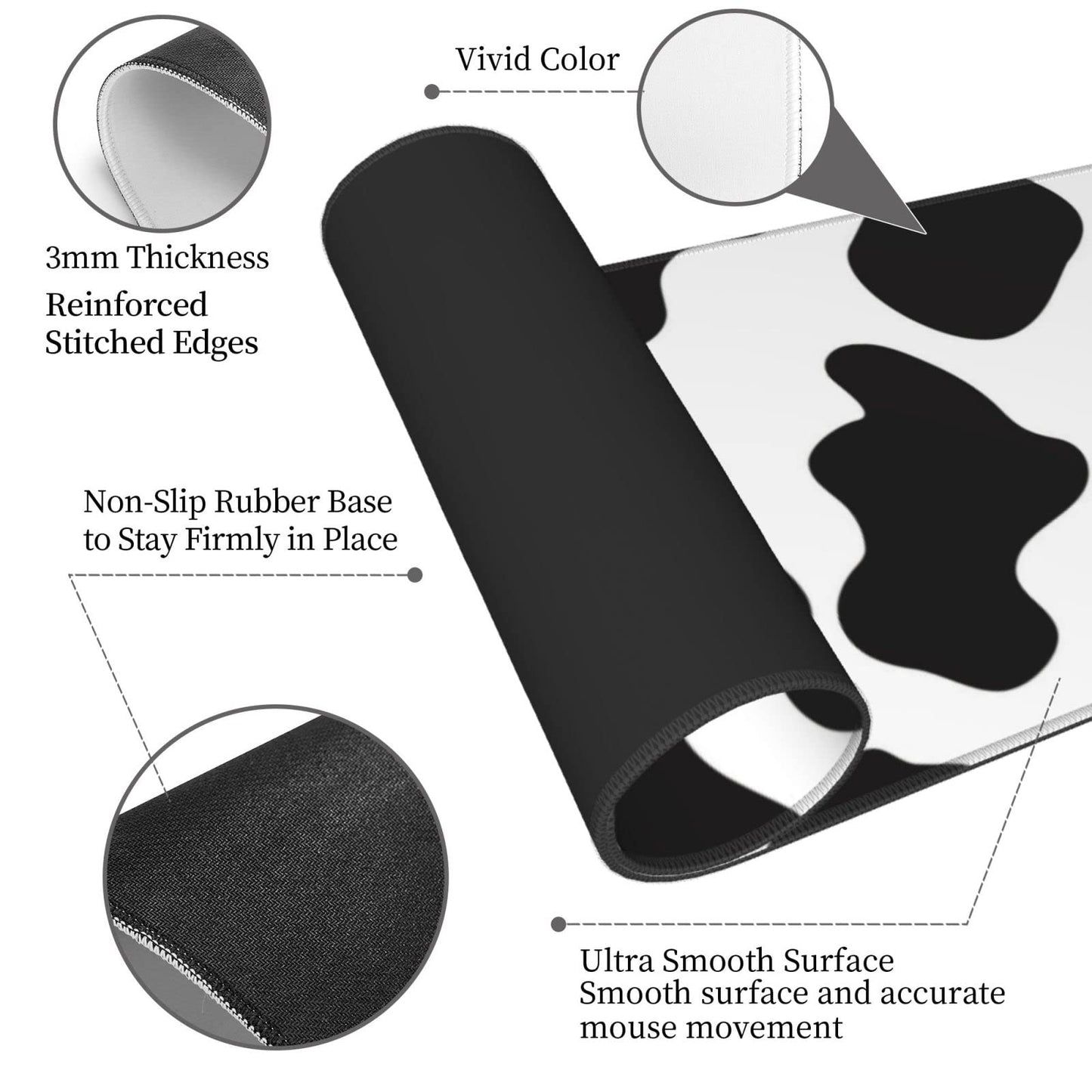 Sigouyinei Extra Large Desk Pad 31.5x12in Office Gaming Non-Slip Mouse Pad