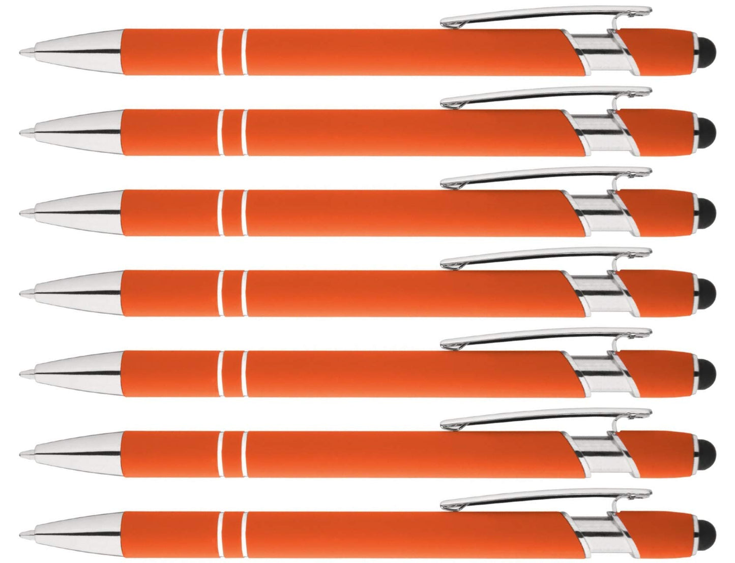 Express Pencils Rainbow Rubberized Soft Touch Ballpoint Pen with Stylus Tip is a stylish, premium