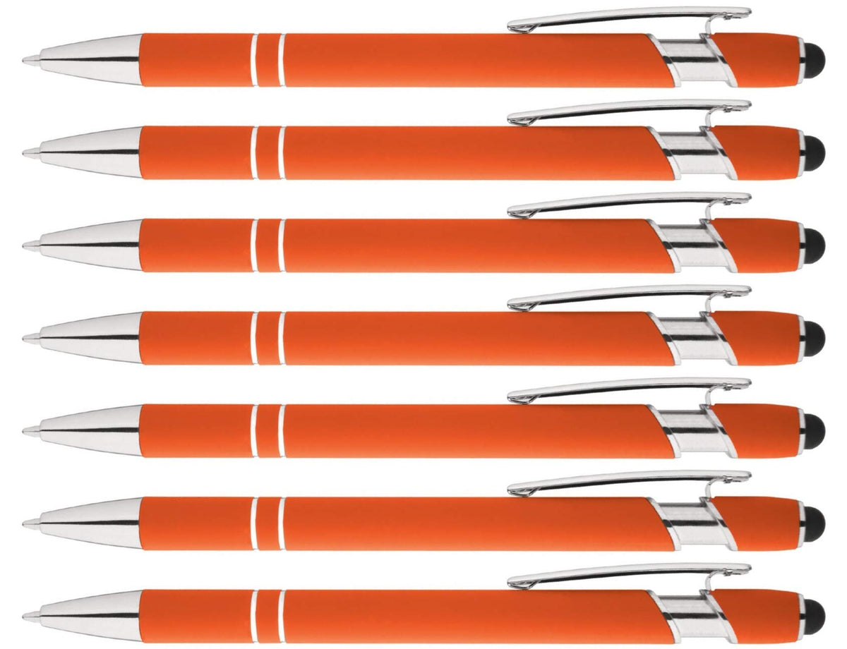 Express Pencils Rainbow Rubberized Soft Touch Ballpoint Pen with Stylus Tip is a stylish, premium