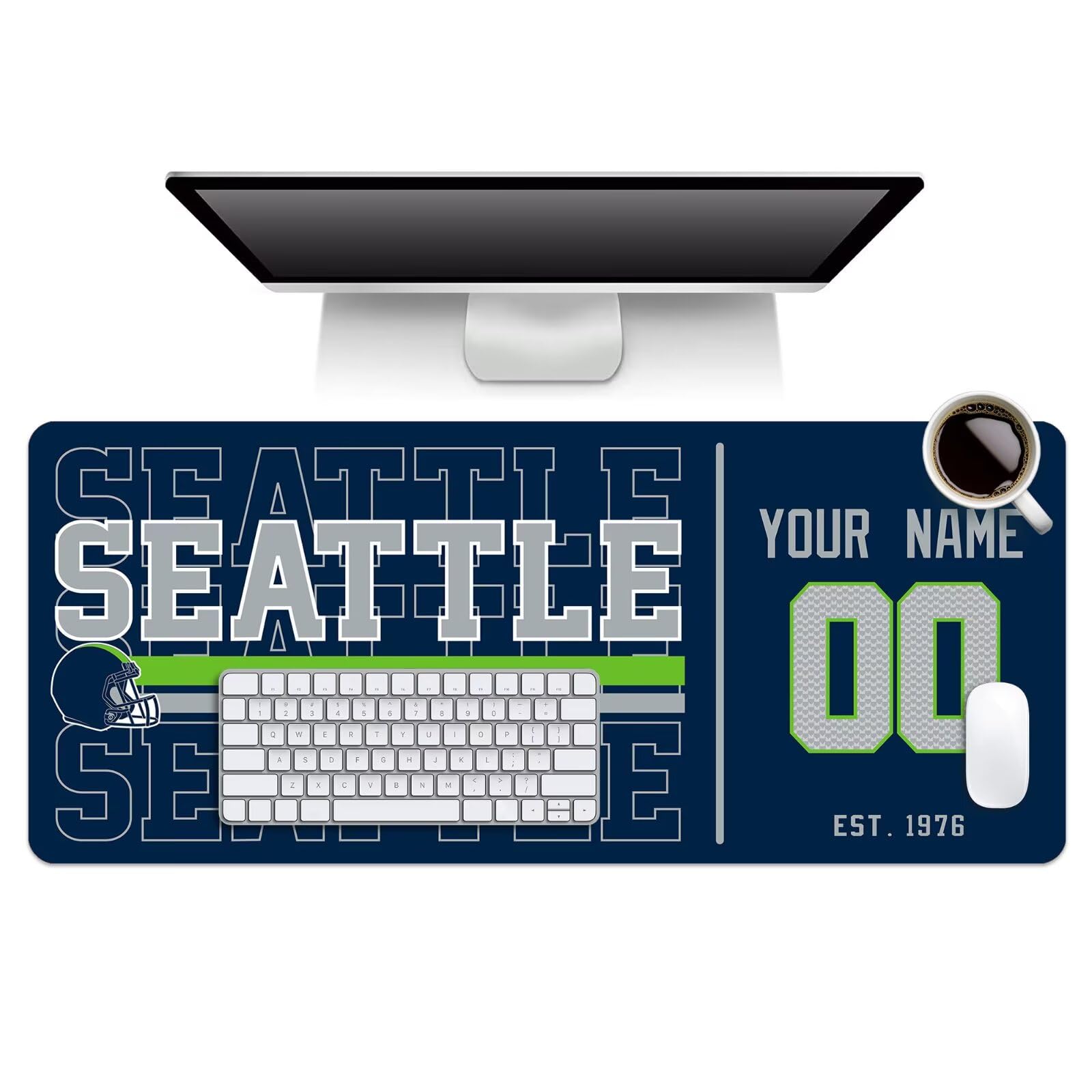 ANTKING Seattle Mouse Pad Custom Name and Number Desk Pad for Men Women Youth Gifts