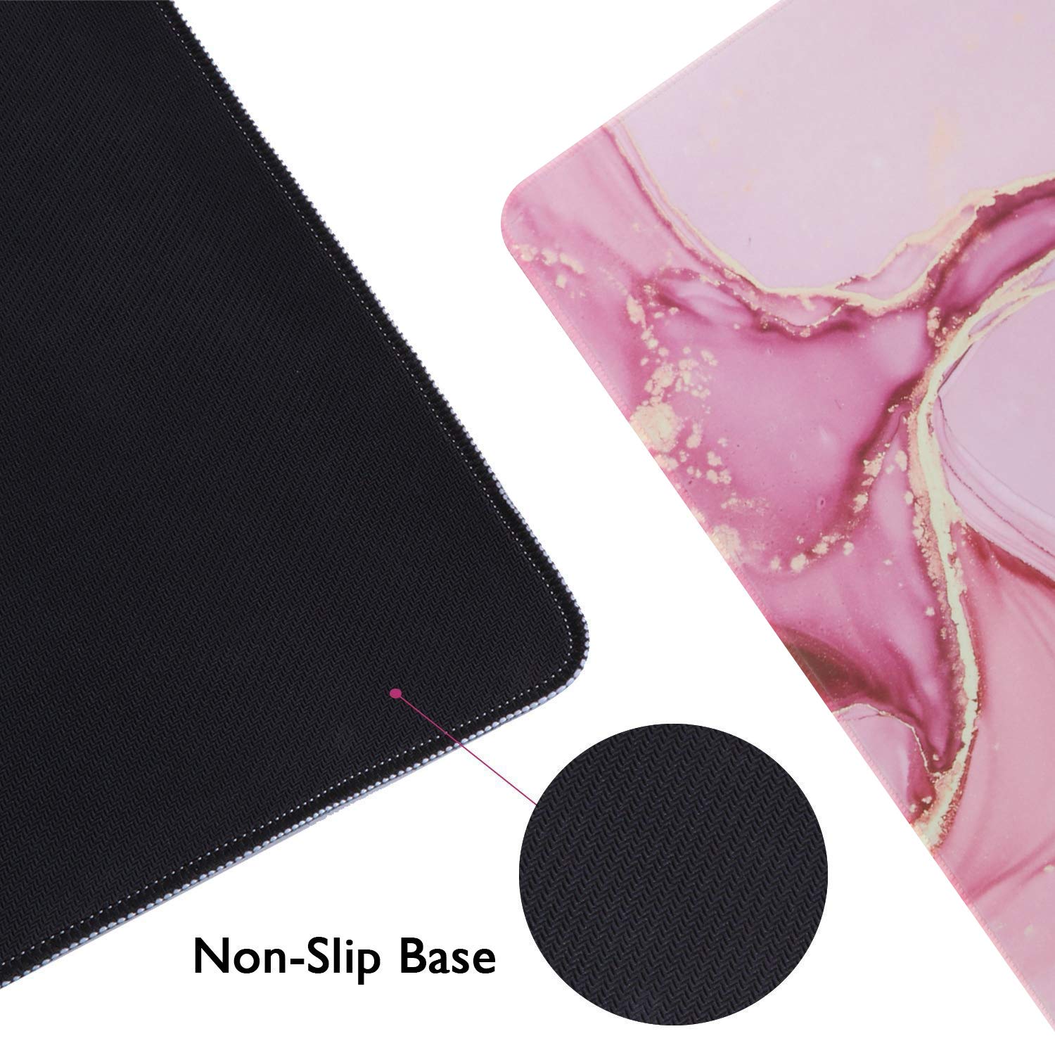 iCasso Extended Gaming Mouse Pad 35.4x15.7in Desk Pad,Glitter Marble