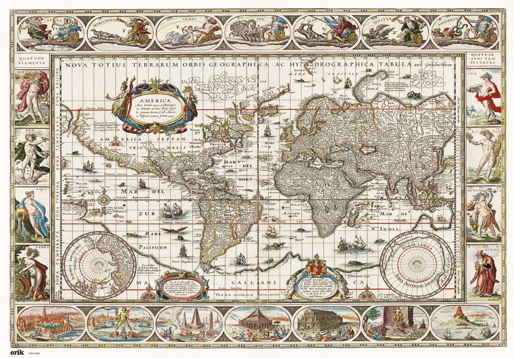 Grupo Erik Ancient World Map Desk Mat | 13.5 x 19.5 inches - 34.5 x 49.5 cm Pad Desk Protector Mat
