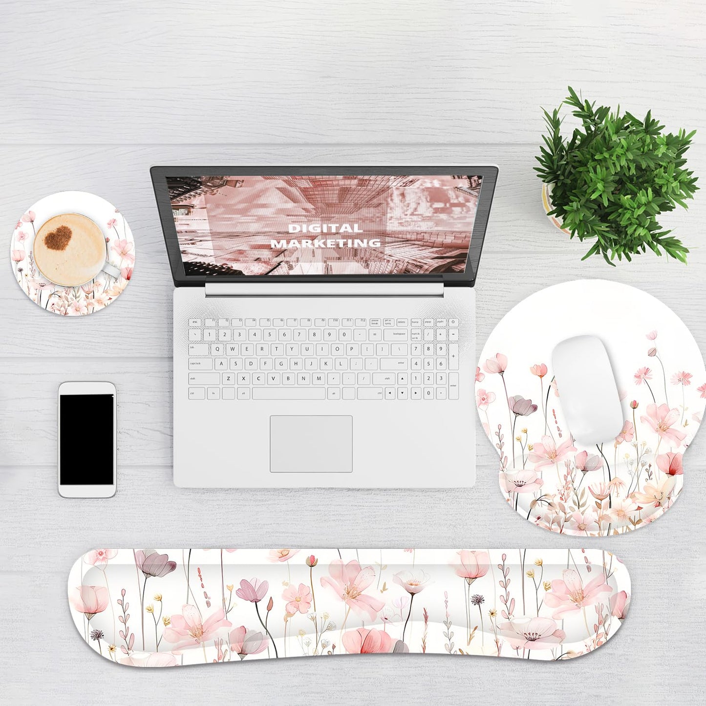 Ergonomic Mouse Pad with Wrist Rest and Keyboard Wrist Rest, Mousepad