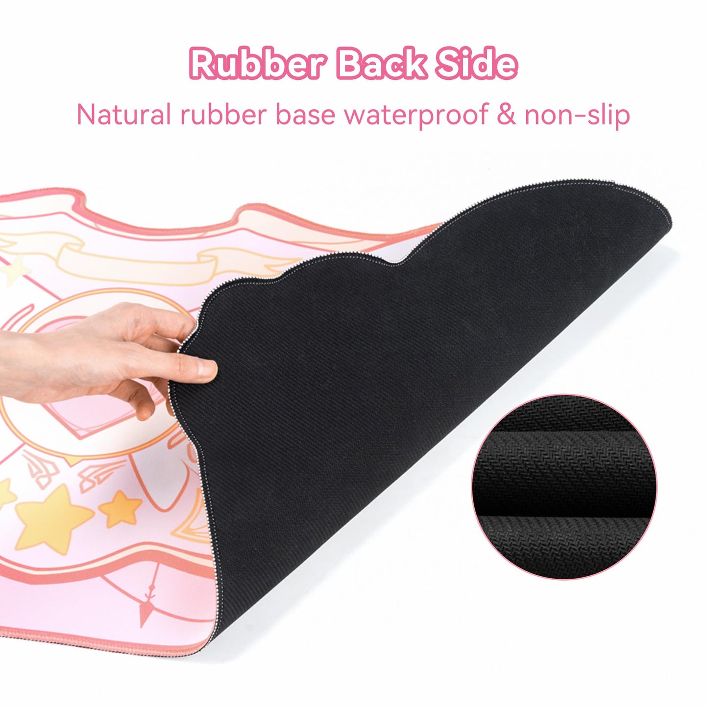 GeekShare Large Gaming Mouse Pad Kawaii Pink Non-Slip Rubber Back Mouse Pad Big Waterproof Desk Mat