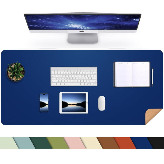 AFIING Cork Desk Mat, Sapphire Blue, 35.4" x 17"