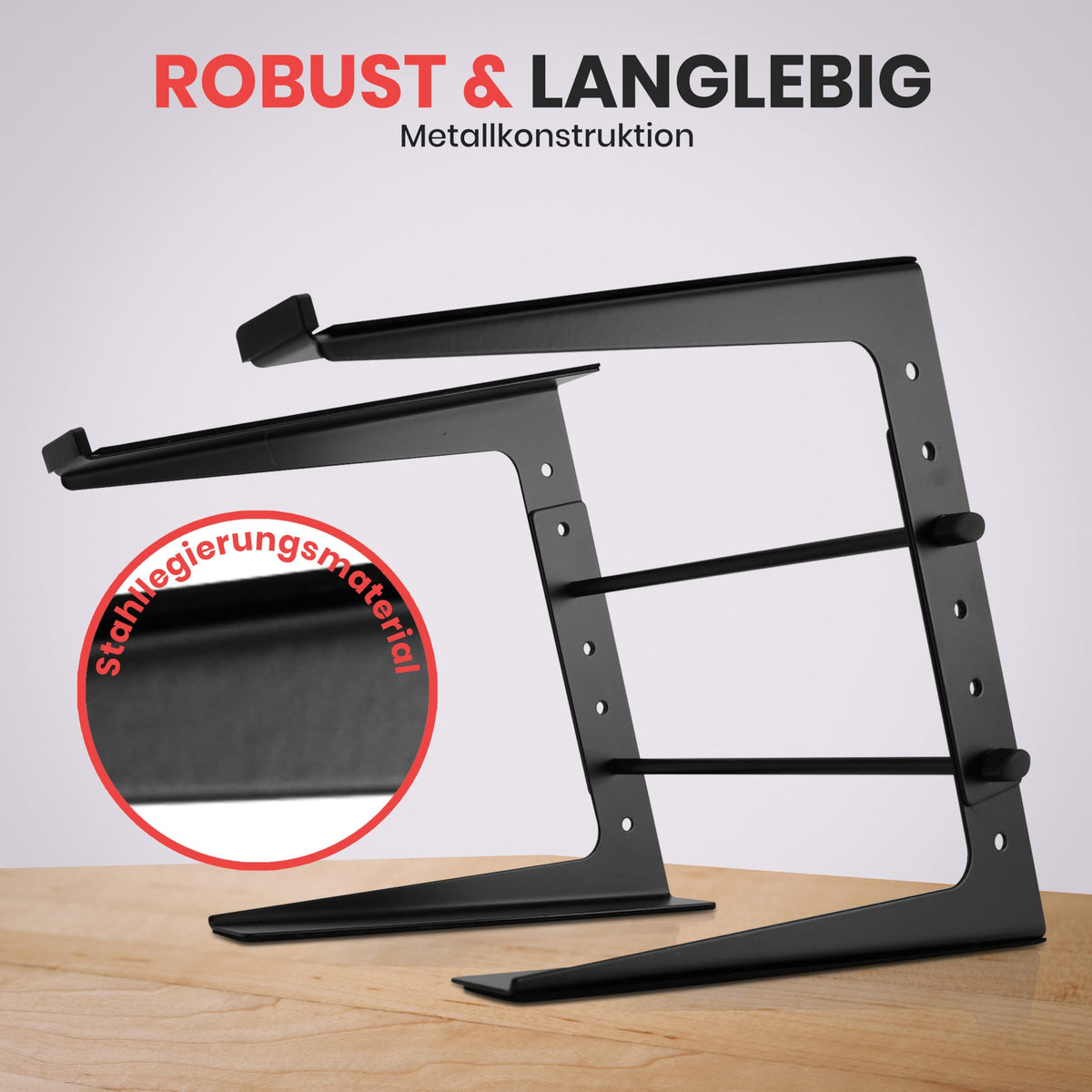 Pyle Portable Adjustable Laptop Stand - 6.3 to 10.9 Inch Anti-Slip Standing Table Monitor or