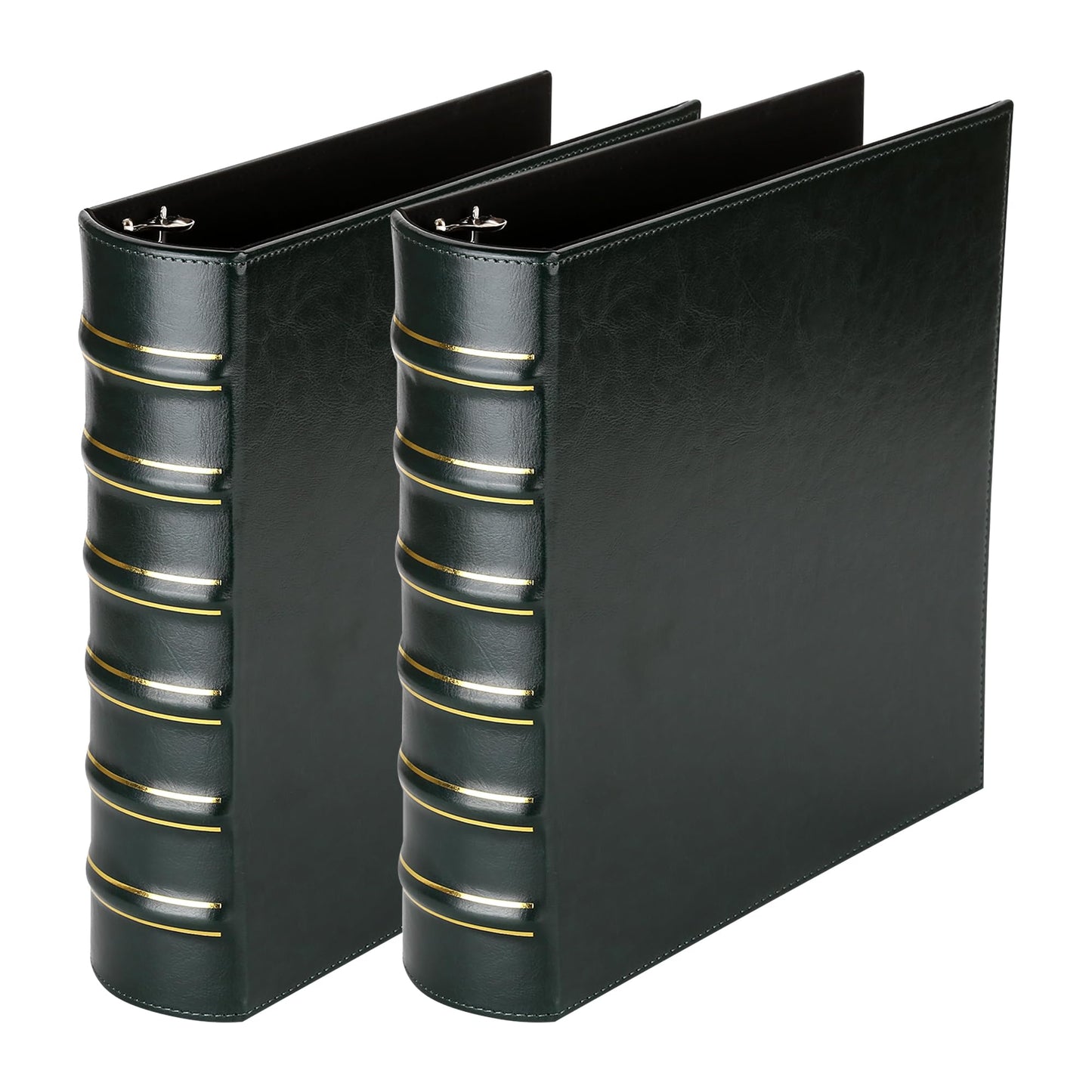 LETVPVOW Vintage Hardback 3 Ring Binder 2 Inch, Professional Leather Binders 2 Inch D Ring, Holds