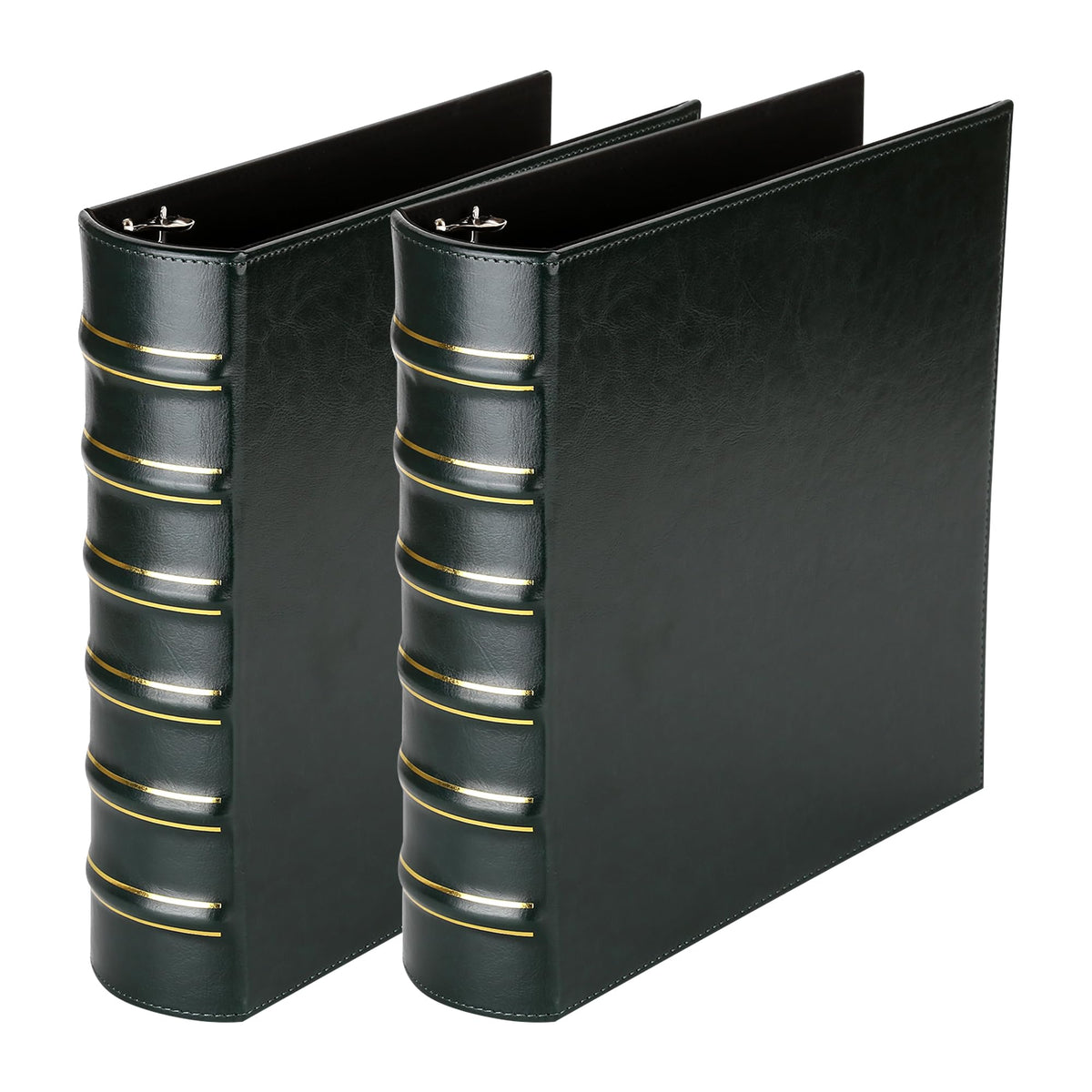 LETVPVOW Vintage Hardback 3 Ring Binder 2 Inch, Professional Leather Binders 2 Inch D Ring, Holds