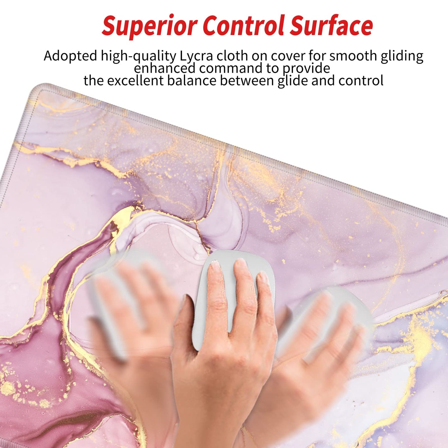 Gaming Mouse Pad Giant 48x24 Desk Mat Oversized Large Mousepad Jumbo Huge Desk Pad Pink Marble