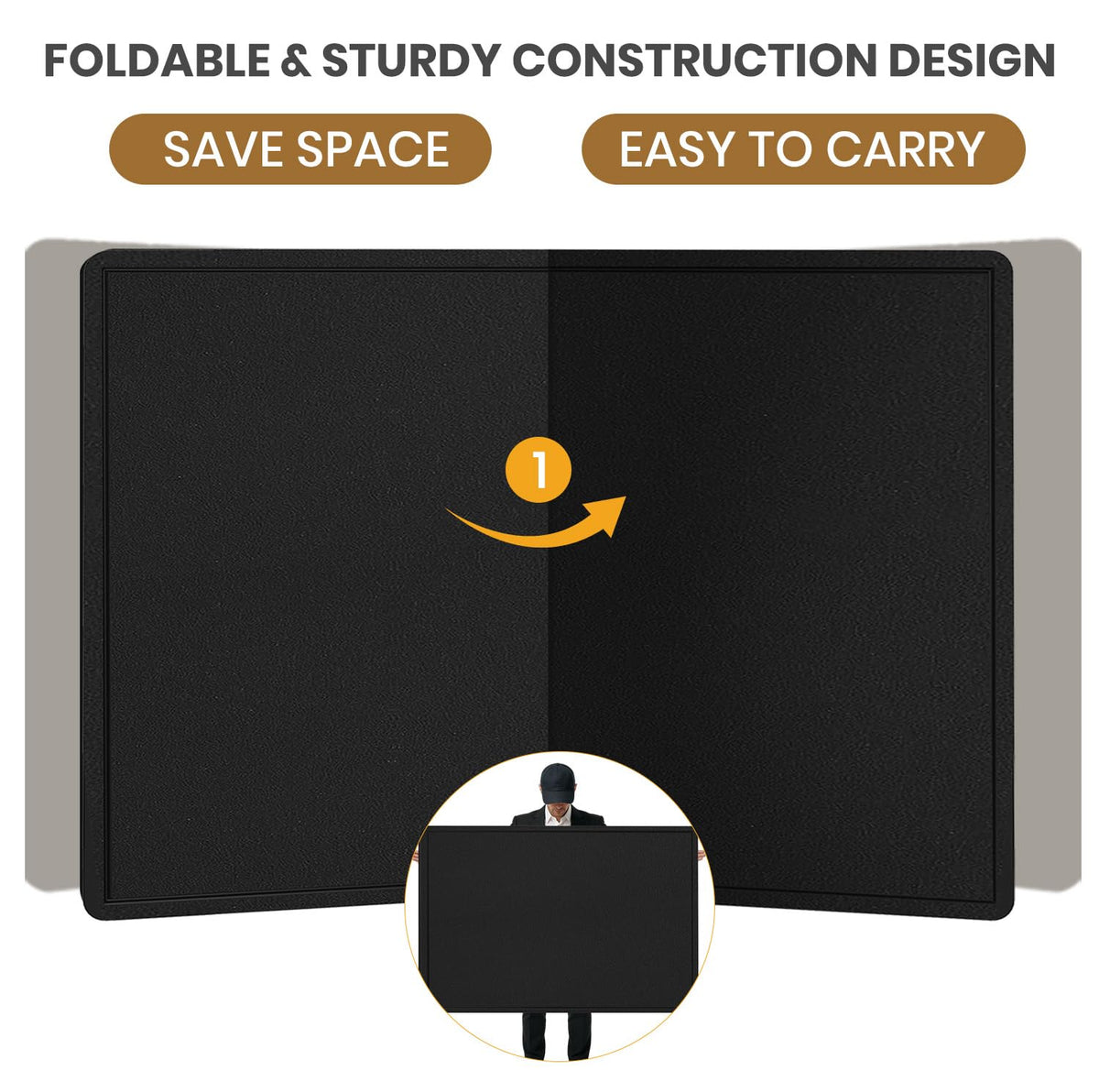 Bulletin Board 24" x 18" Felt Cork Board - Decorative Pin Board, Black