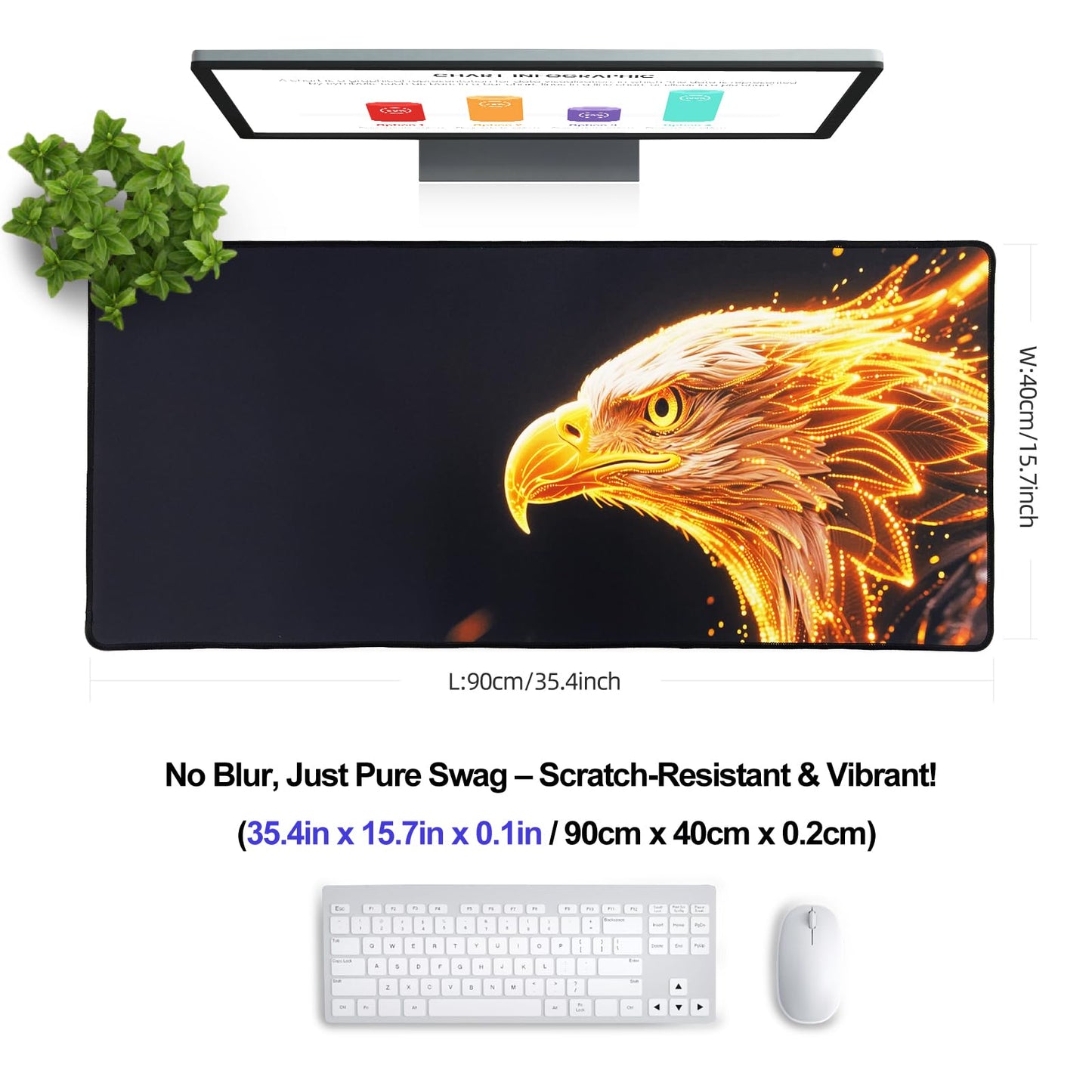 Cmhoo XXL Gaming Mouse Pad 35.4x15.7 Professional Large Mouse Pad & Computer Game Mouse Mat-90x40