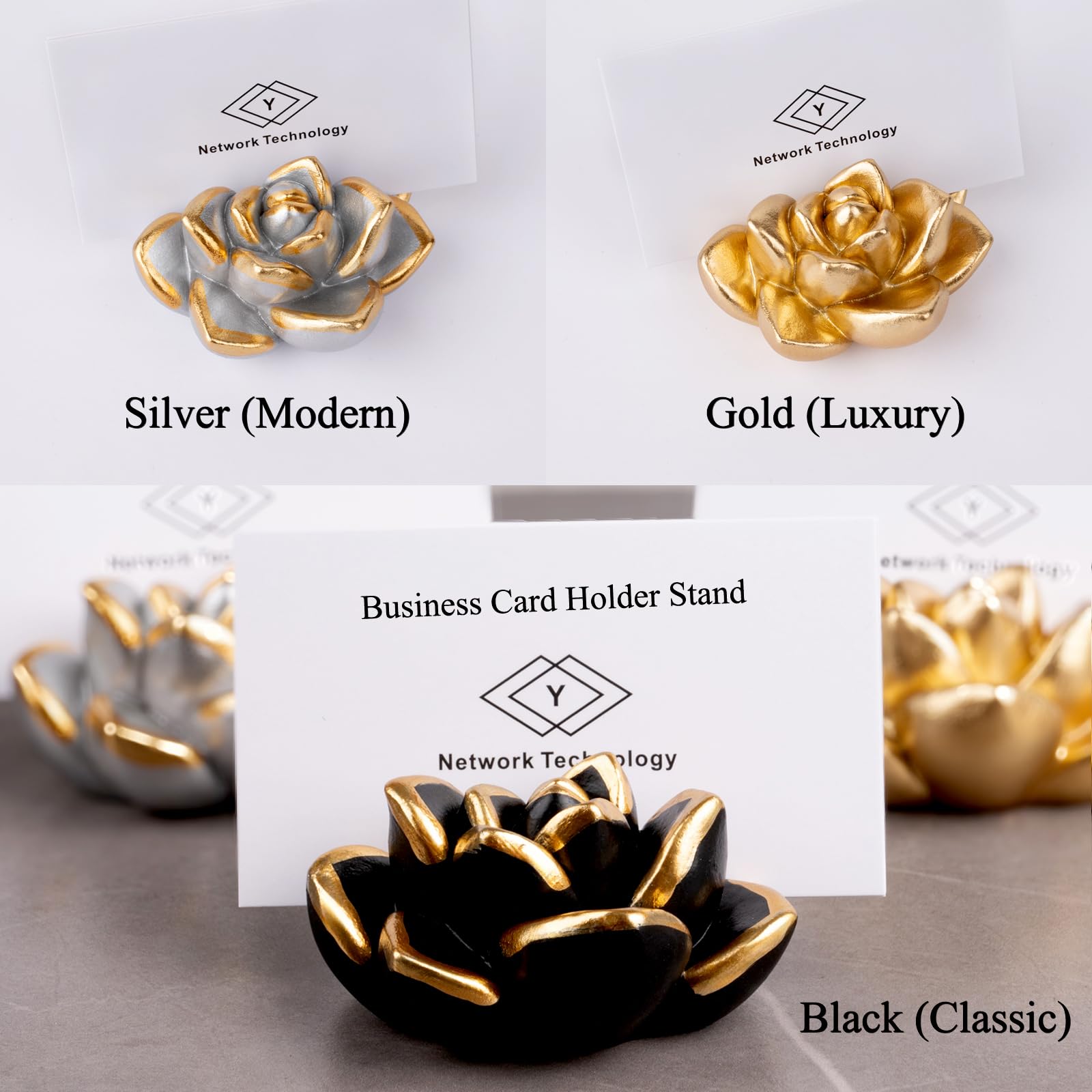 Succulent Business Card Holder for Desk Vertical Display Stand Trade Show