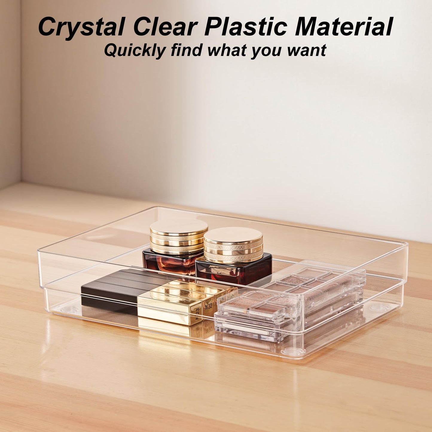 SMARTAKE 25 PCS Drawer Organizer, 4-Size Desk Drawer Organizer Trays