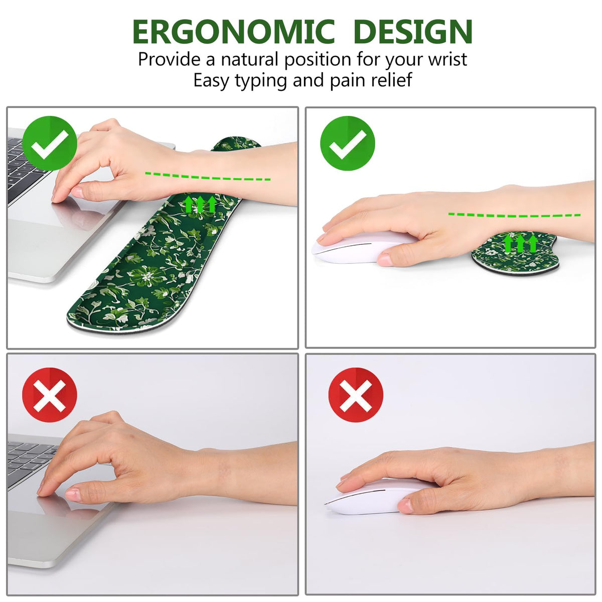 DINKY Keyboard Mouse Pad Set, Extended Gaming Mouse Pad and Keyboard Wrist Rest Support, Memory