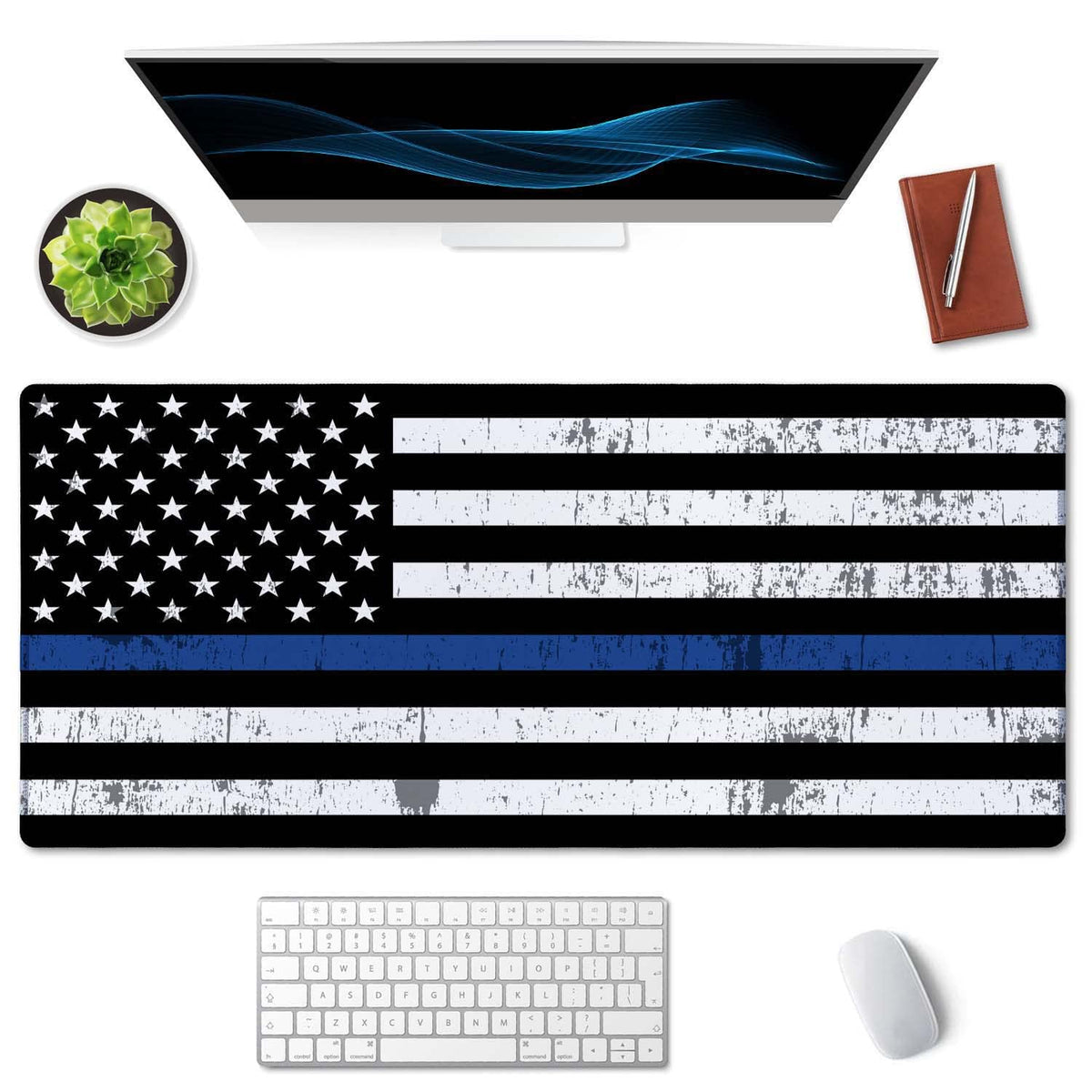 SSOIU Desk Mat, Extended Gaming Mouse Pad 35.5x15.7 in, Large Non-Slip Rubber Base Mousepad with