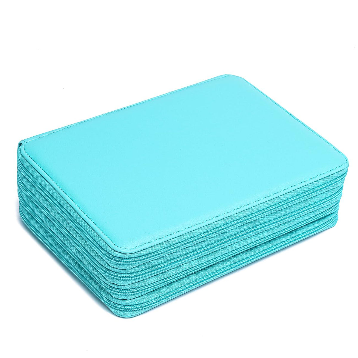 YOUNGCOL 200 Slots Colored Pencil Case - Deluxe PU Leather Pencil Organizer Holder With Zipper