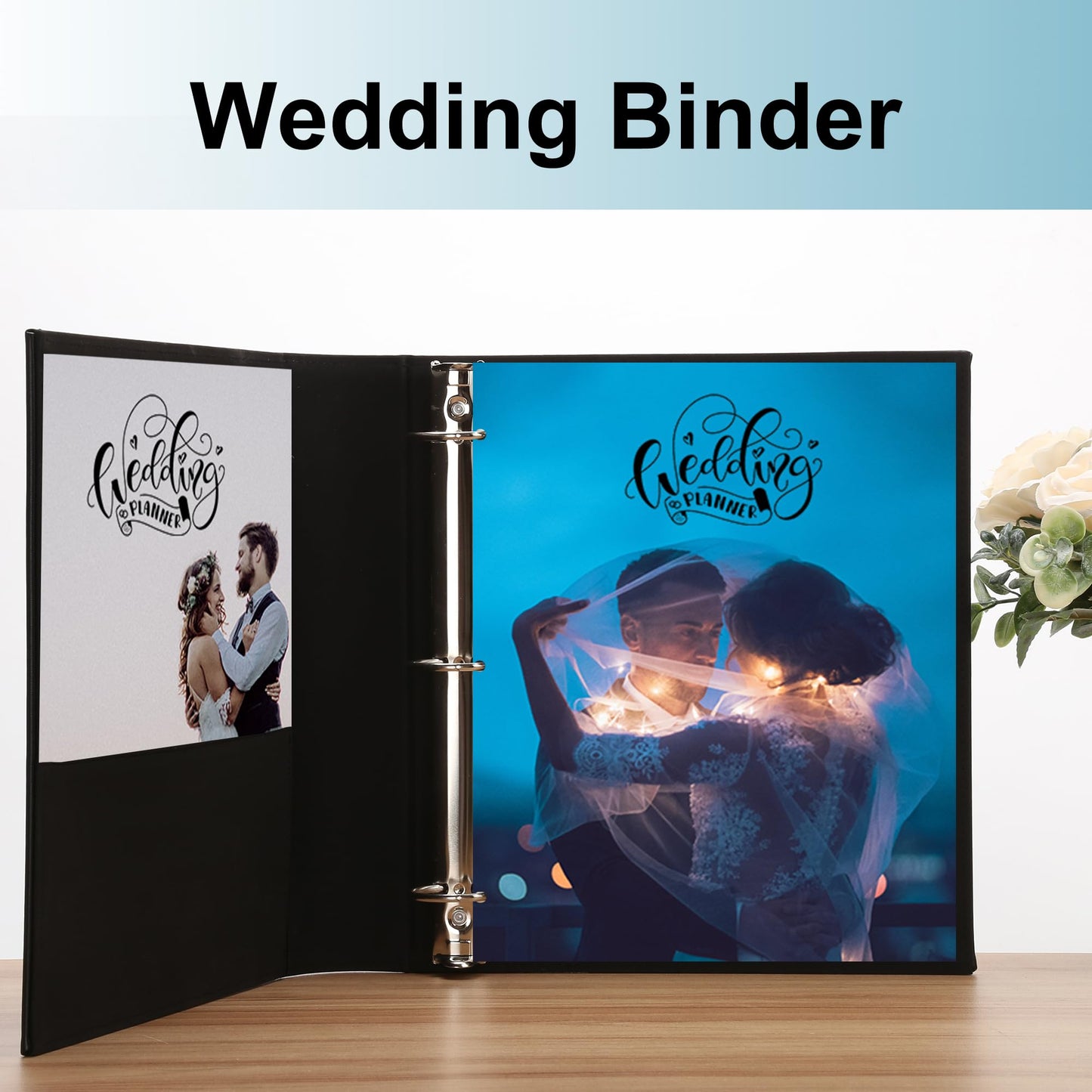 LETVPVOW Vintage Hardback 3 Ring Binder 3 Inch, Professional Leather Binder 3 Ring, Three Ring