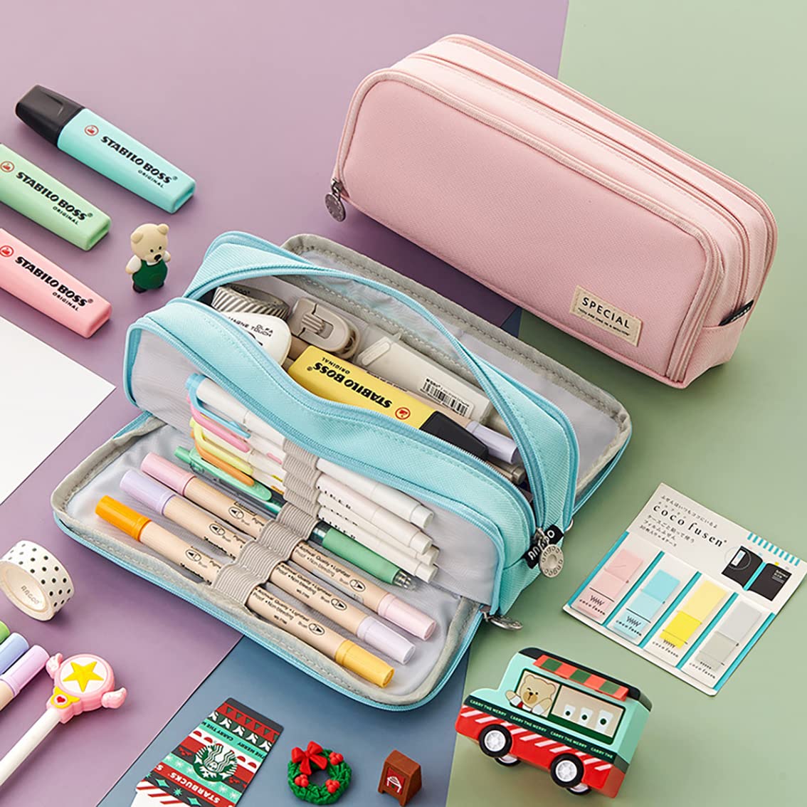 EHOPE Large Capacity Pencil Case Big Capacity Pouch Portable Large Storage Pen Case Pencil Bag for