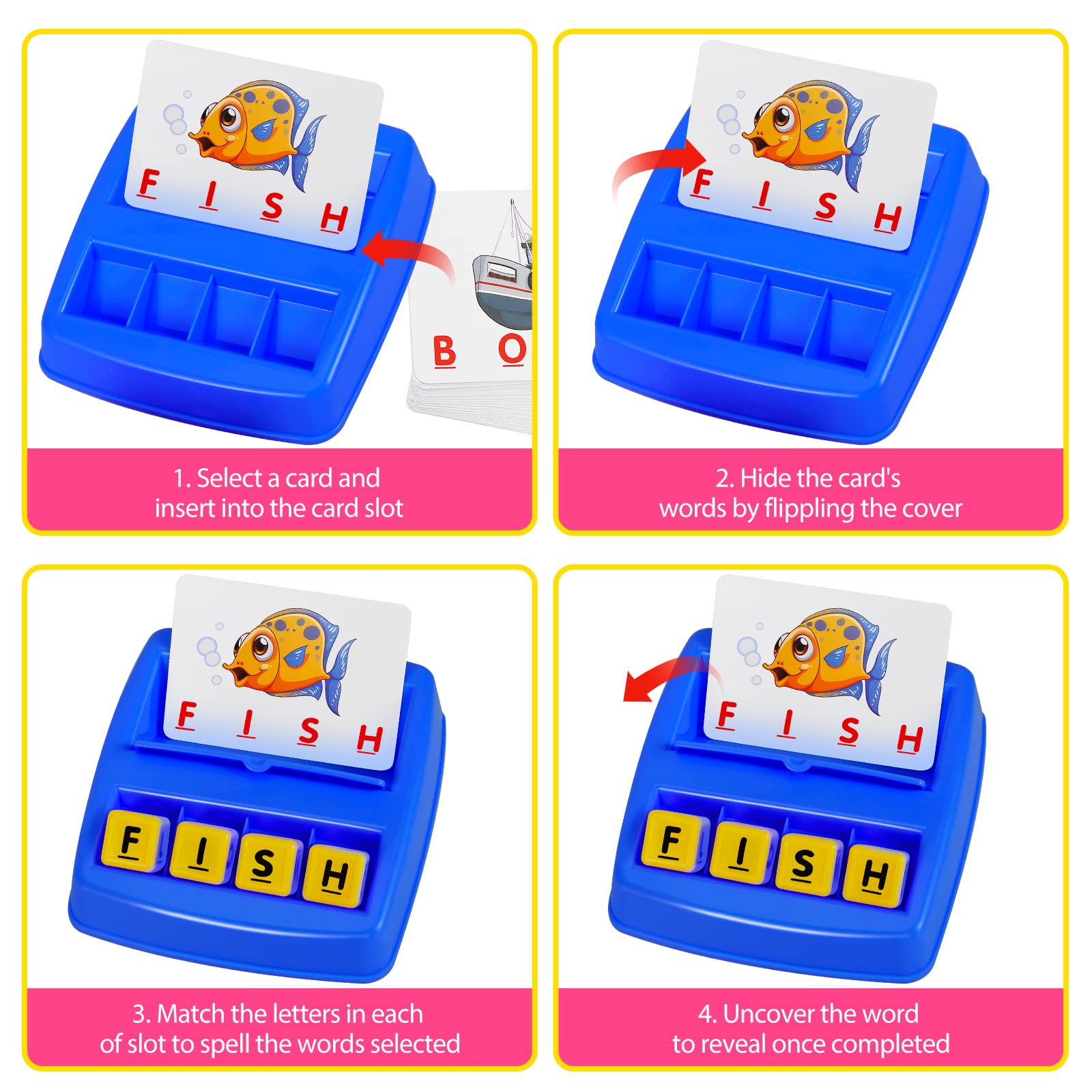 Matching Letter Game, Spelling Word and Increases Memory, Early Learning Educational Toy for