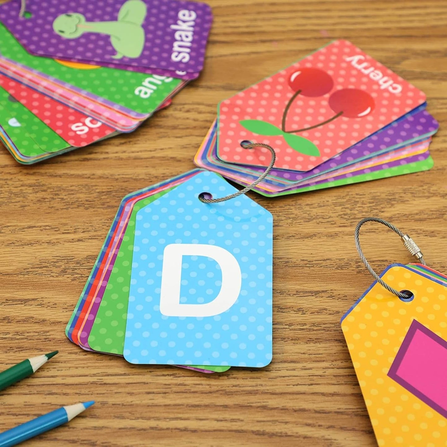 Laminated Number Flash Cards - Ring-Bound Alphabet & Number Set - Portable Toddler Flash Cards