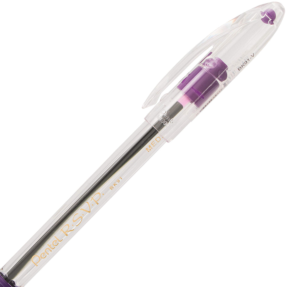 Pentel RSVP Ballpoint Pen, (0.7mm) Fine Line, Violet Ink, 72pk Canister (BK90PC72V)