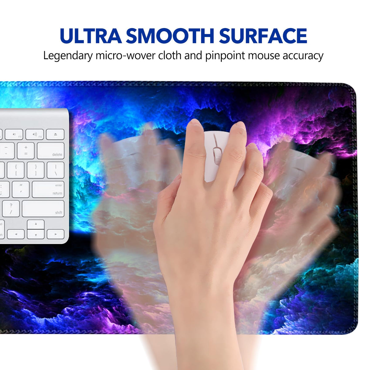 AIMSA Extended Gaming Mouse Pad Desk Mat, Large Mousepad with Stitched Edges (35x15.7 in), Keyboard