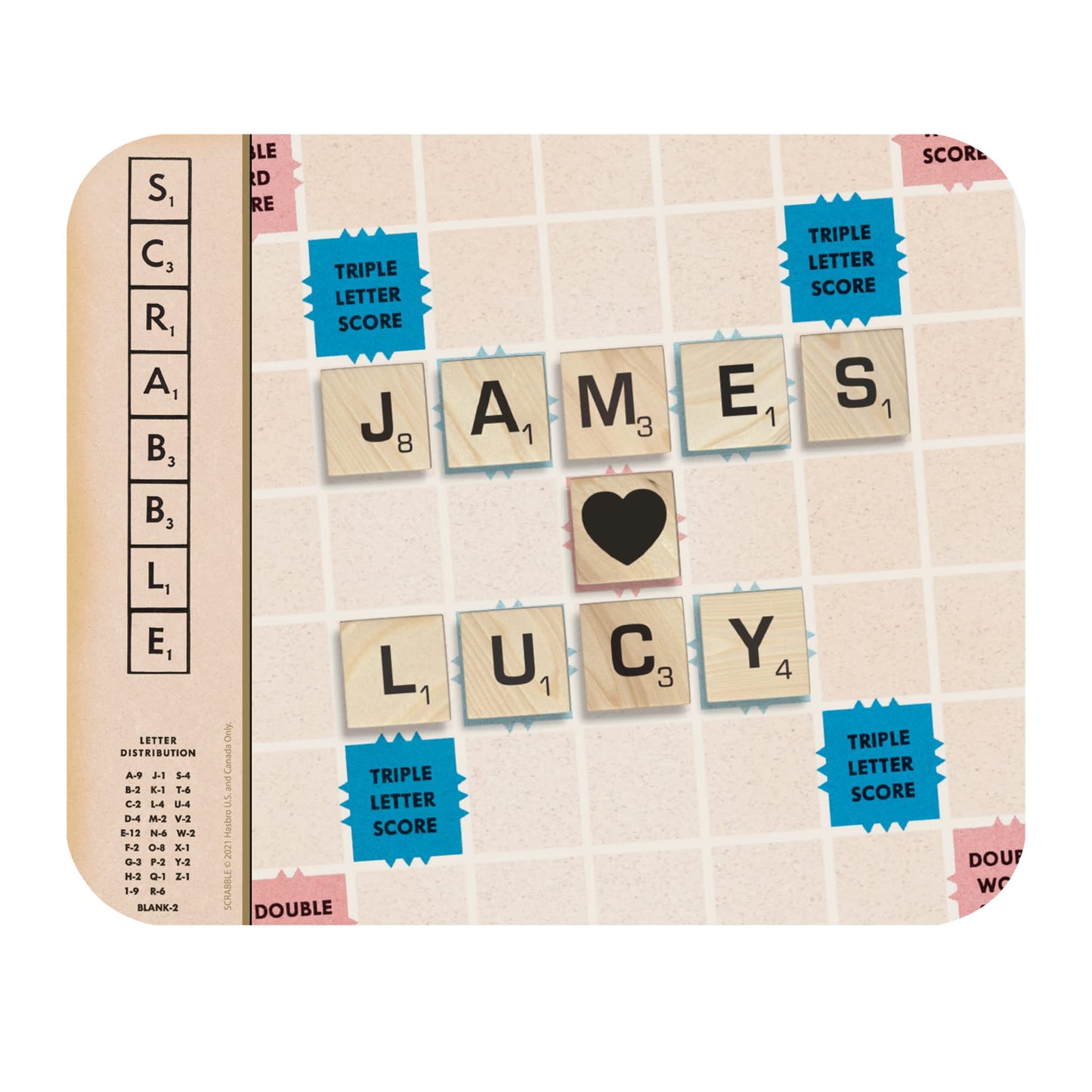 Let's Make Memories Personalized Scrabble Couple Mouse Pad- Computer Accessory- for Office or Home