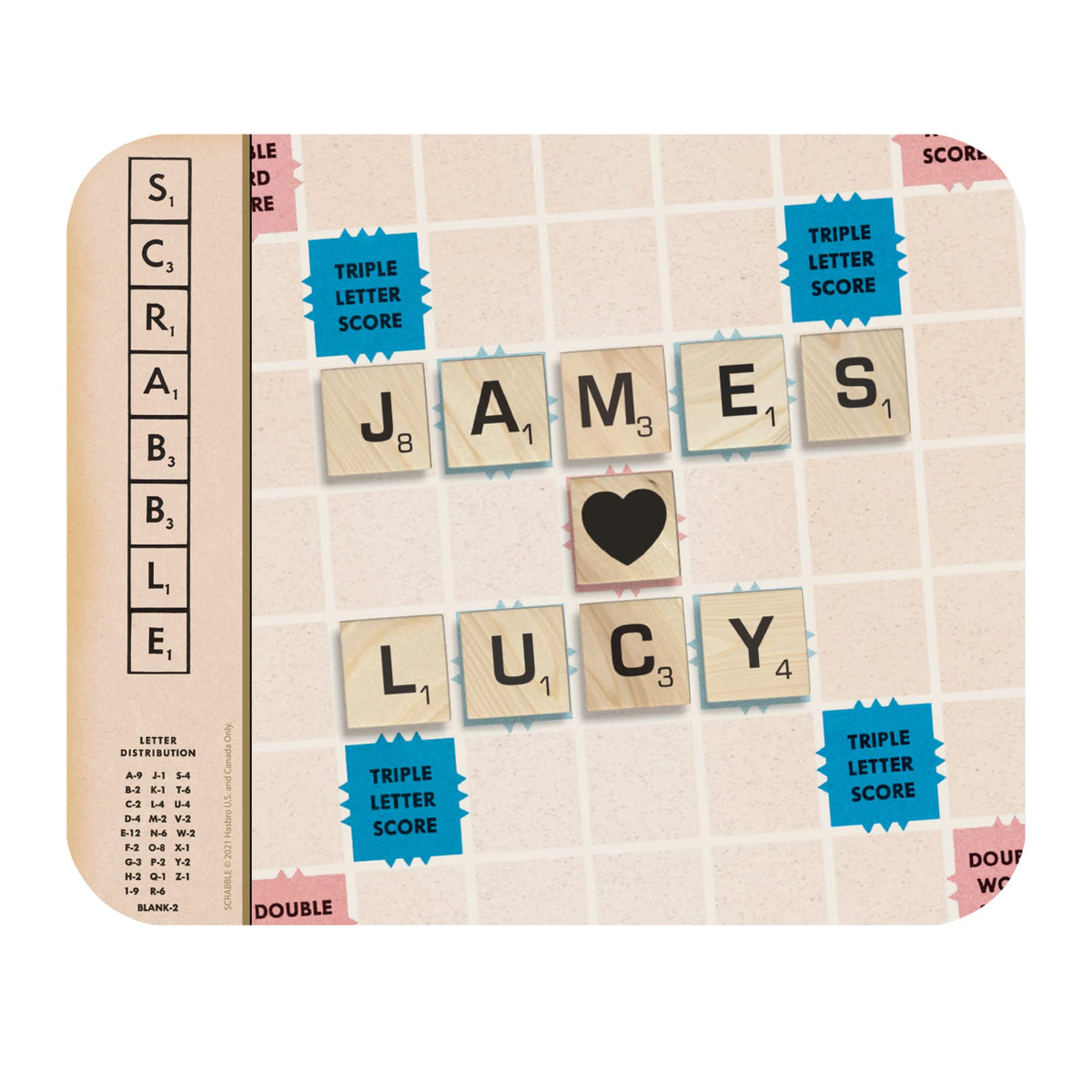 Let's Make Memories Personalized Scrabble Couple Mouse Pad- Computer Accessory- for Office or Home