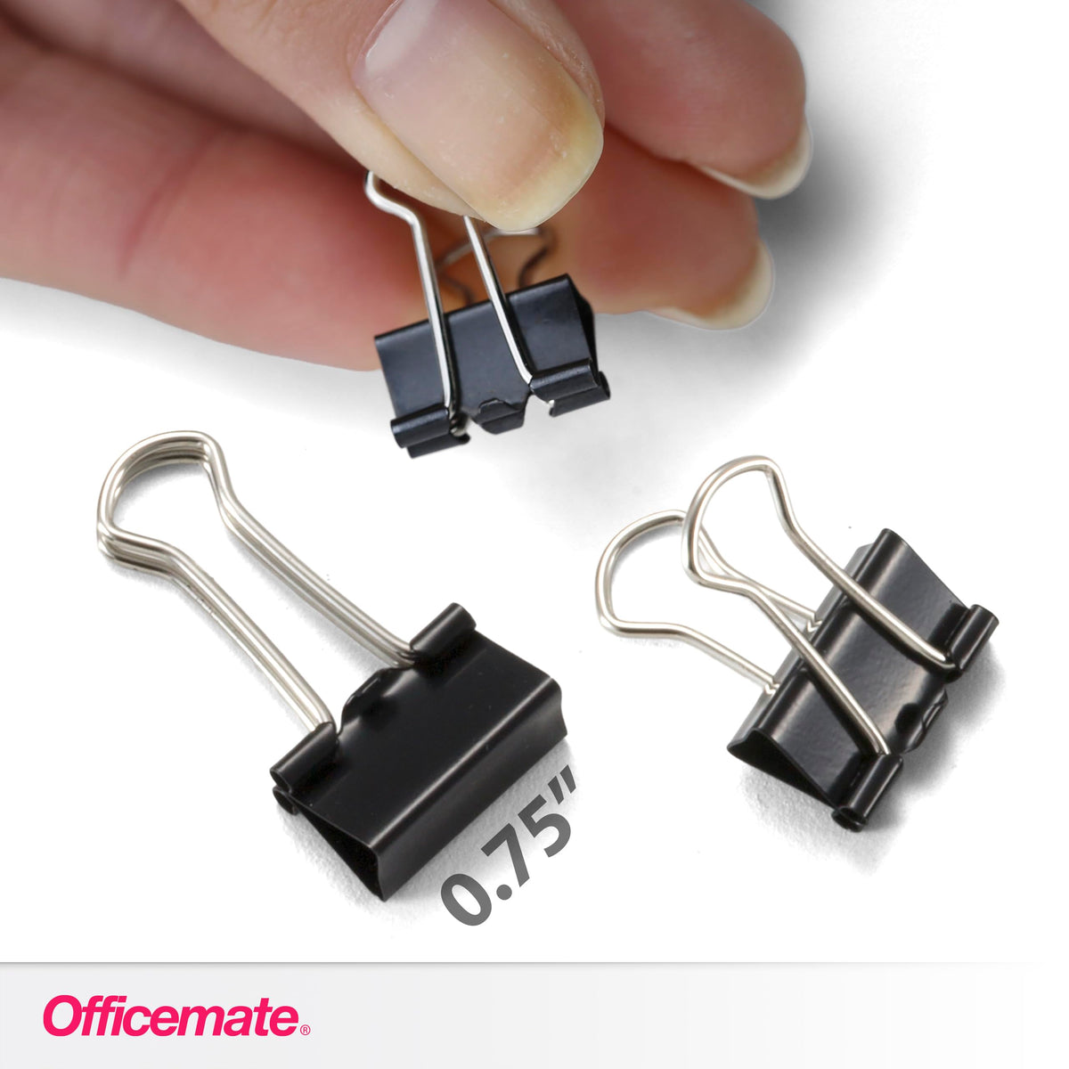 Officemate Small Binder Clips, Black, 12 Boxes of 1 Dozen Each (144 Total) (99020)