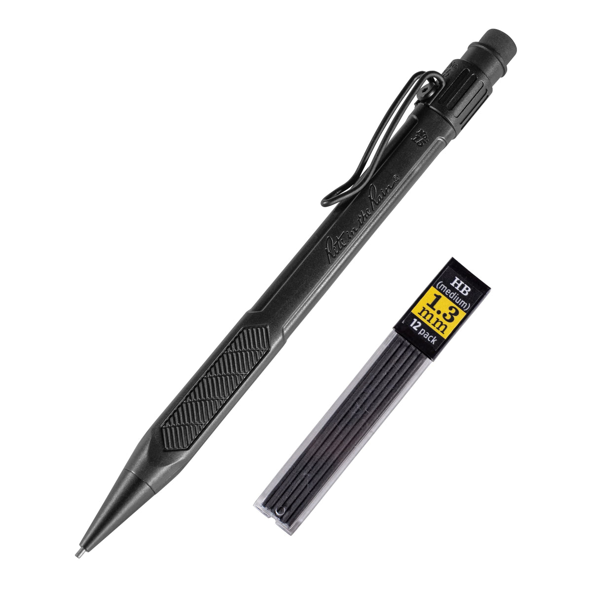 Rite in the Rain Weatherproof Mechanical Pencil, Black Barrel, 1.3mm Dark Lead, 12 lead refills