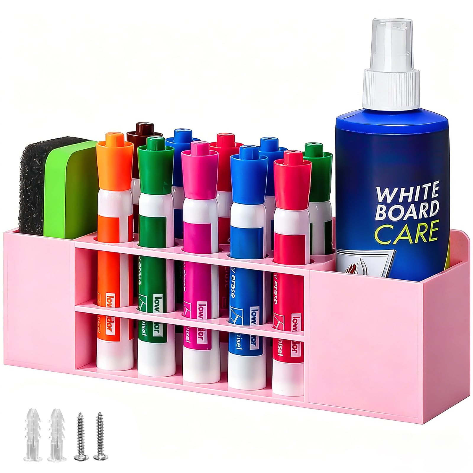 Banafich Wall Mounted Magnetic Dry Erase Marker Holder for White Board