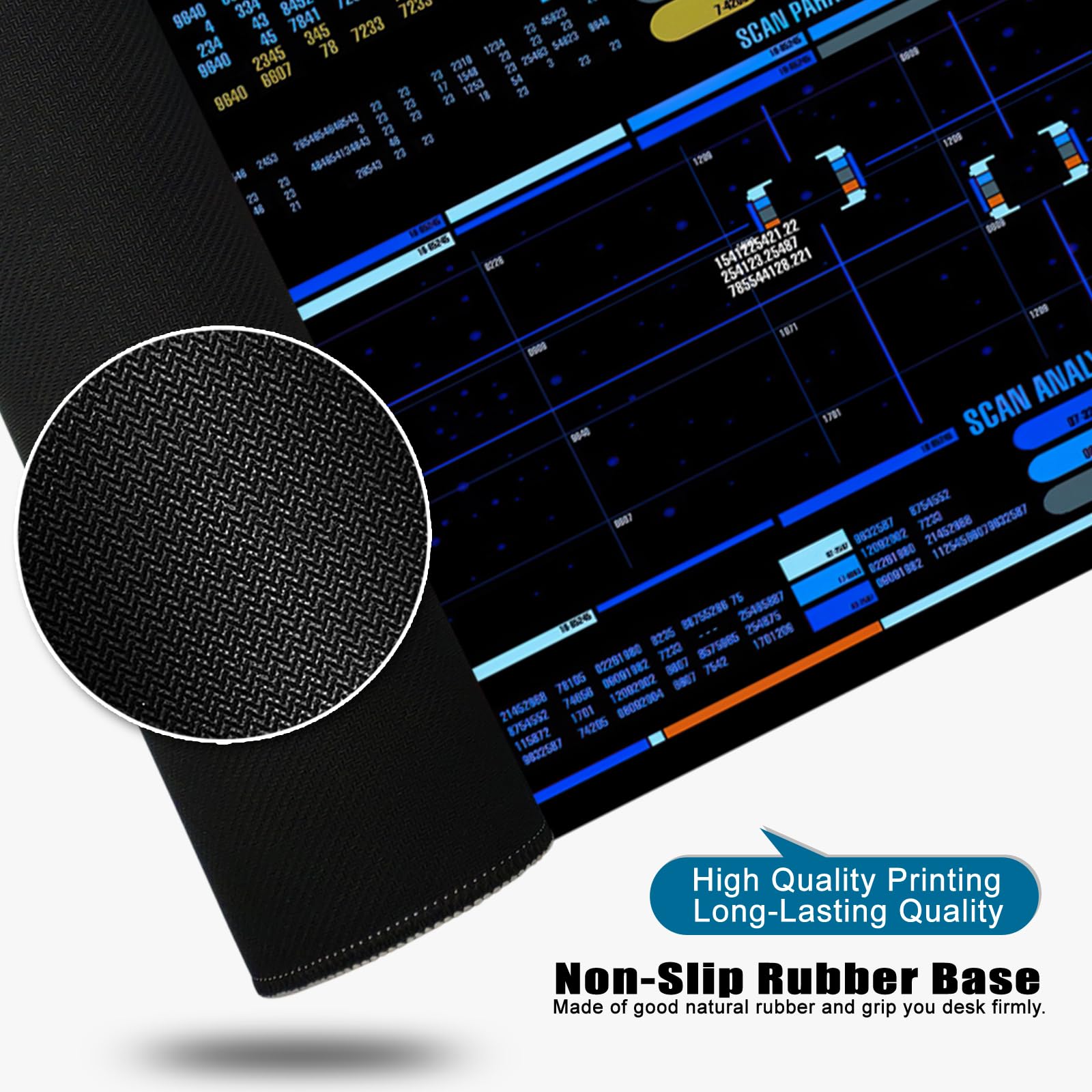 Spacecraft Dashboard Gaming Mouse Pad Large Mouse Pad Office Desk Accessories XL Desk Mat