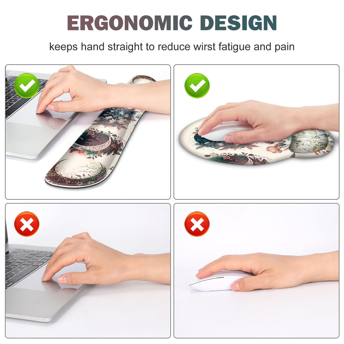 Large Desk Mat, Cute Boho Plants Mouse Pad, Apricot Desk Pad, XXL Mousepad