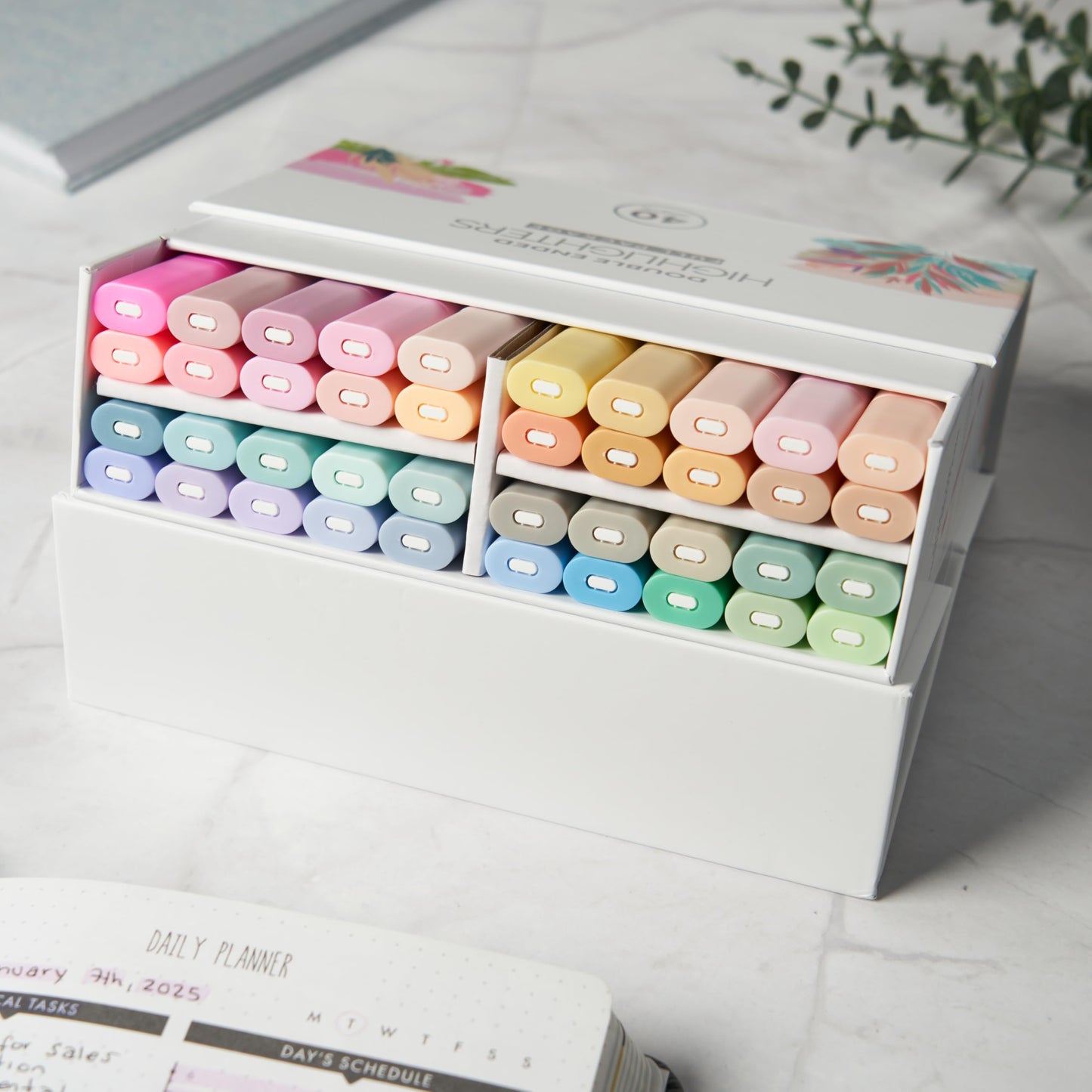 BLIEVE Bible Highlighters No Bleed, Pastel Colors, Dual Tip, 40 Pack