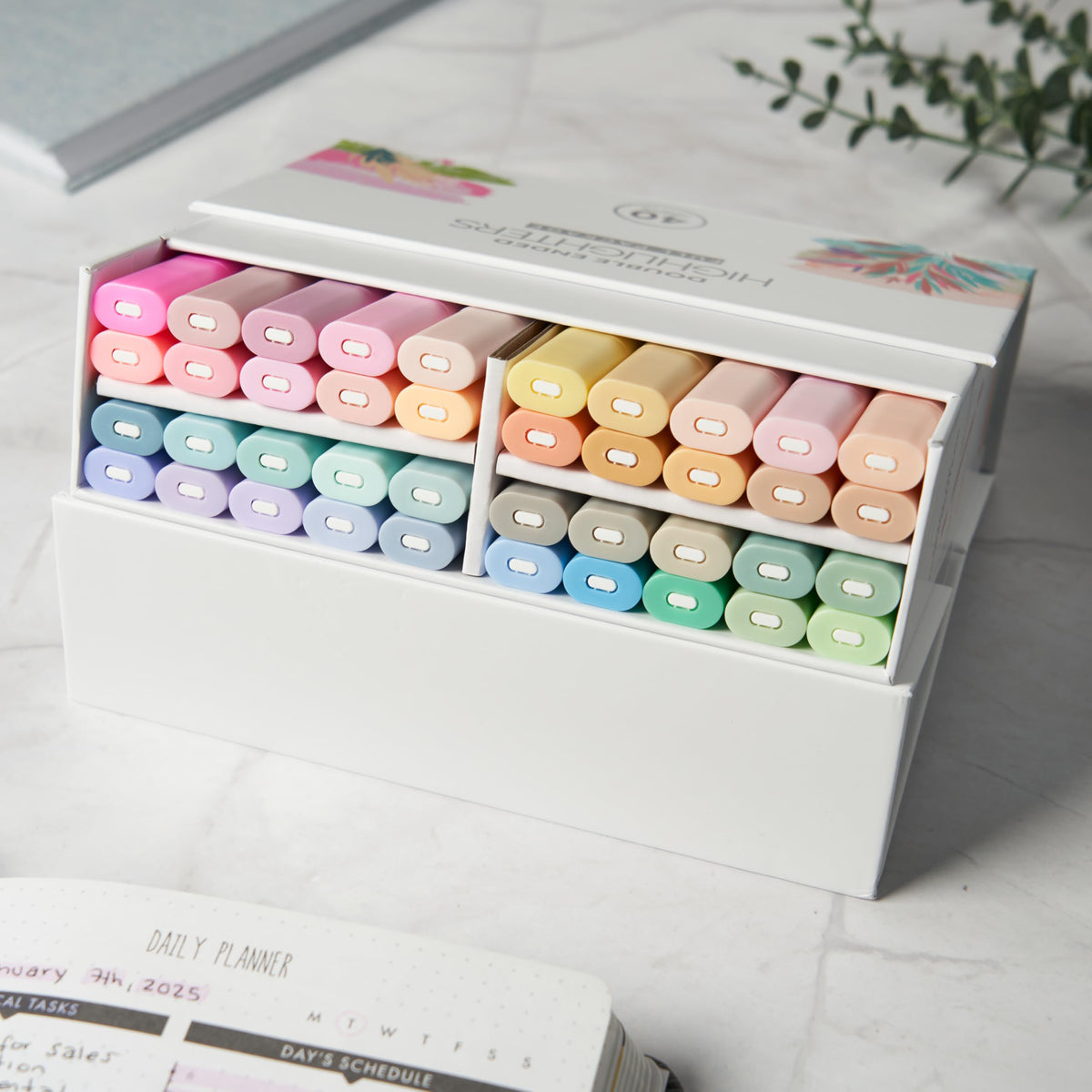 BLIEVE Bible Highlighters No Bleed, Pastel Colors, Dual Tip, 40 Pack