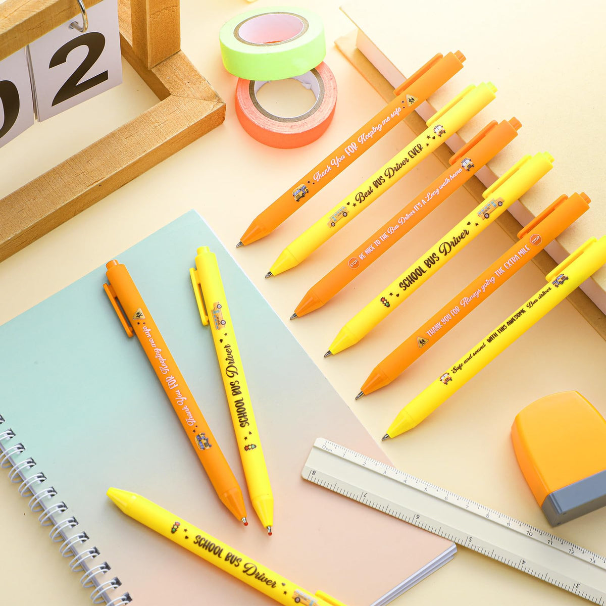 Weekgrat 48 Pcs School Bus Driver Appreciation Gifts Ballpoint Pen Bulk