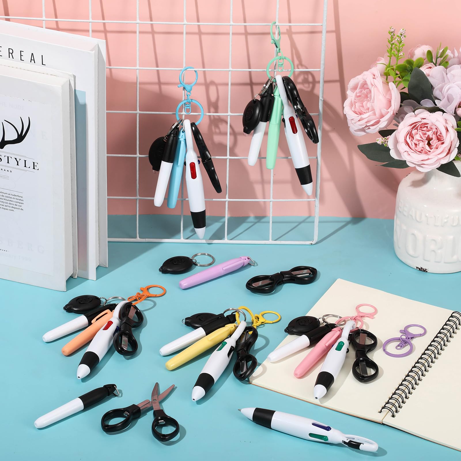 Glenmal 144 Pcs Badge Reel Mini Highlighter Pen LED Keychain for Nurse