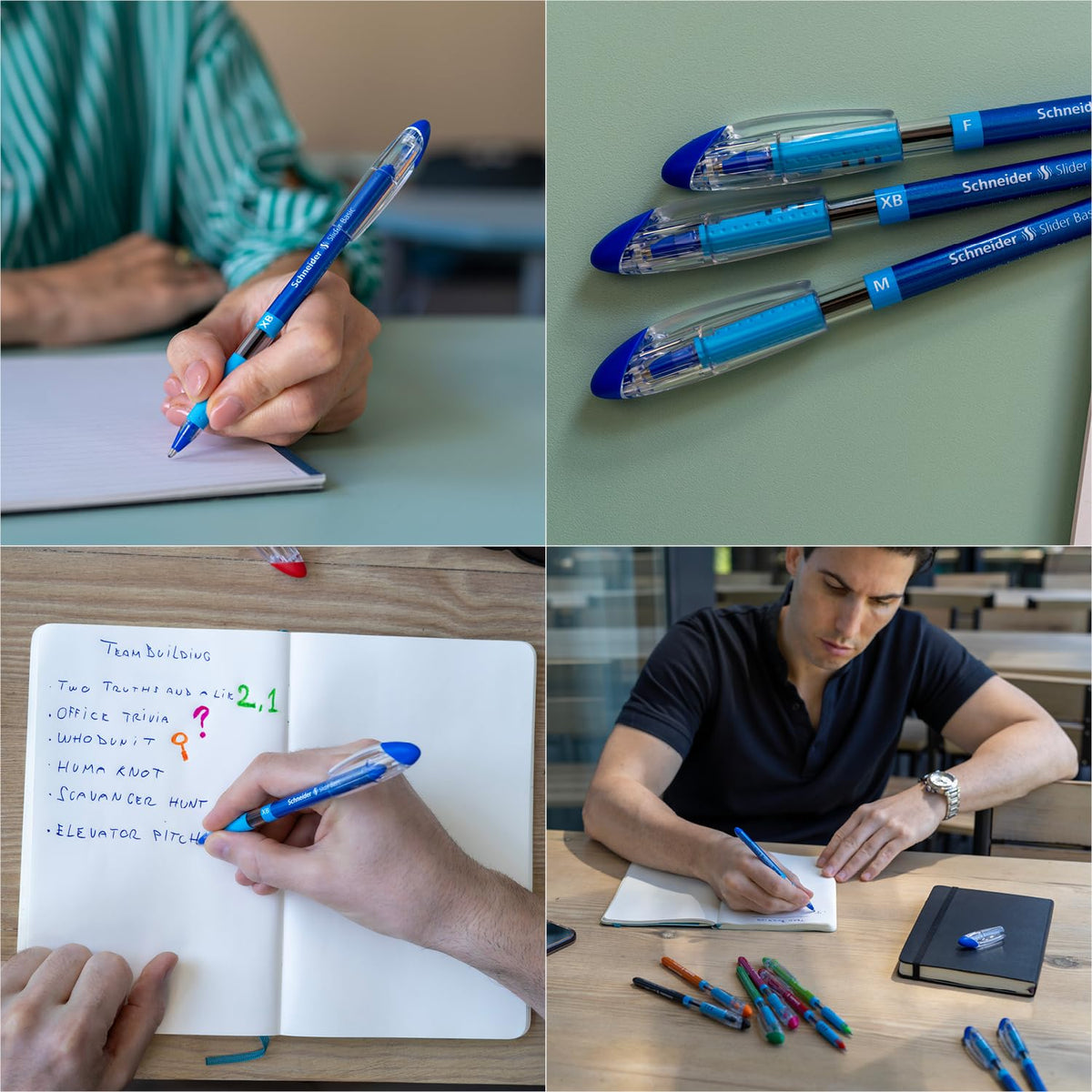 Schneider Slider Basic XB (Extra Broad) Ballpoint Pen, 1.4 mm, Transparent Barrel, Violet Ink, Box