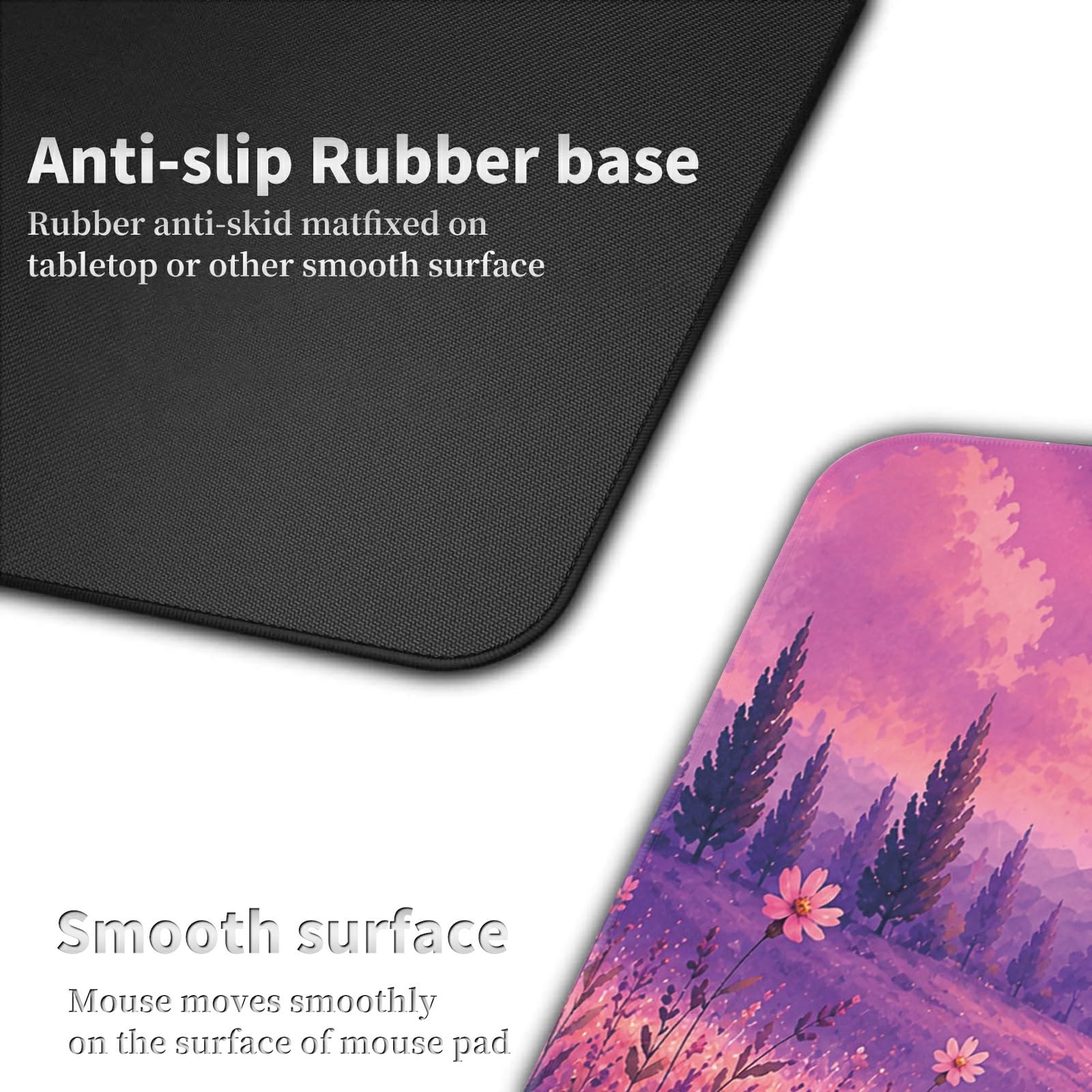 Moonlit Black Cat Large Mouse Pad, 31.5 x 11.8 in Extended Desk Mat
