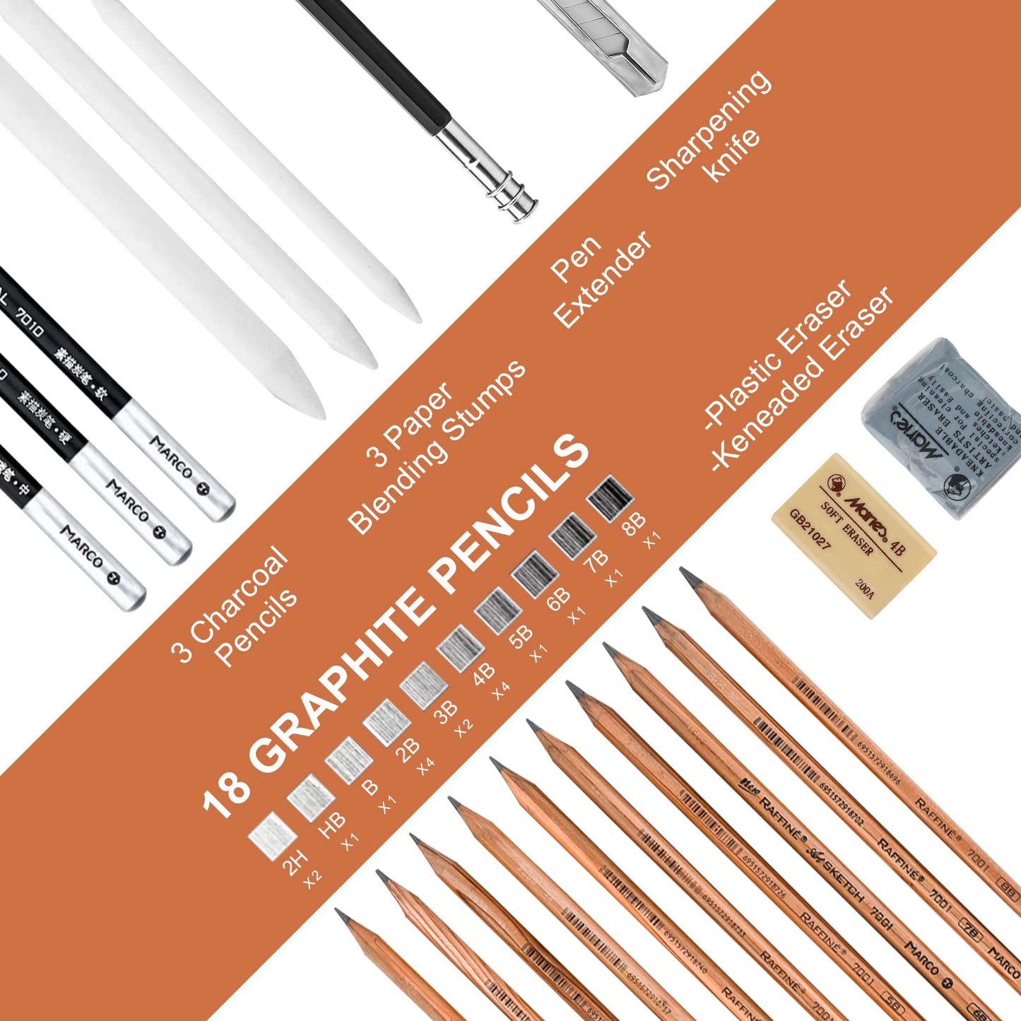 YunQiDeer Drawing Pencils Art Supplies for Beginners & Adults