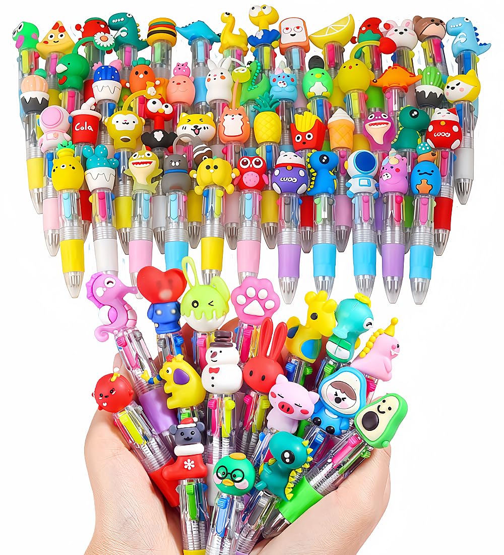 Oneshow 50 Pack Teacher Reward Pens, Mini 4-in-1 Multicolor Ballpoint Pen