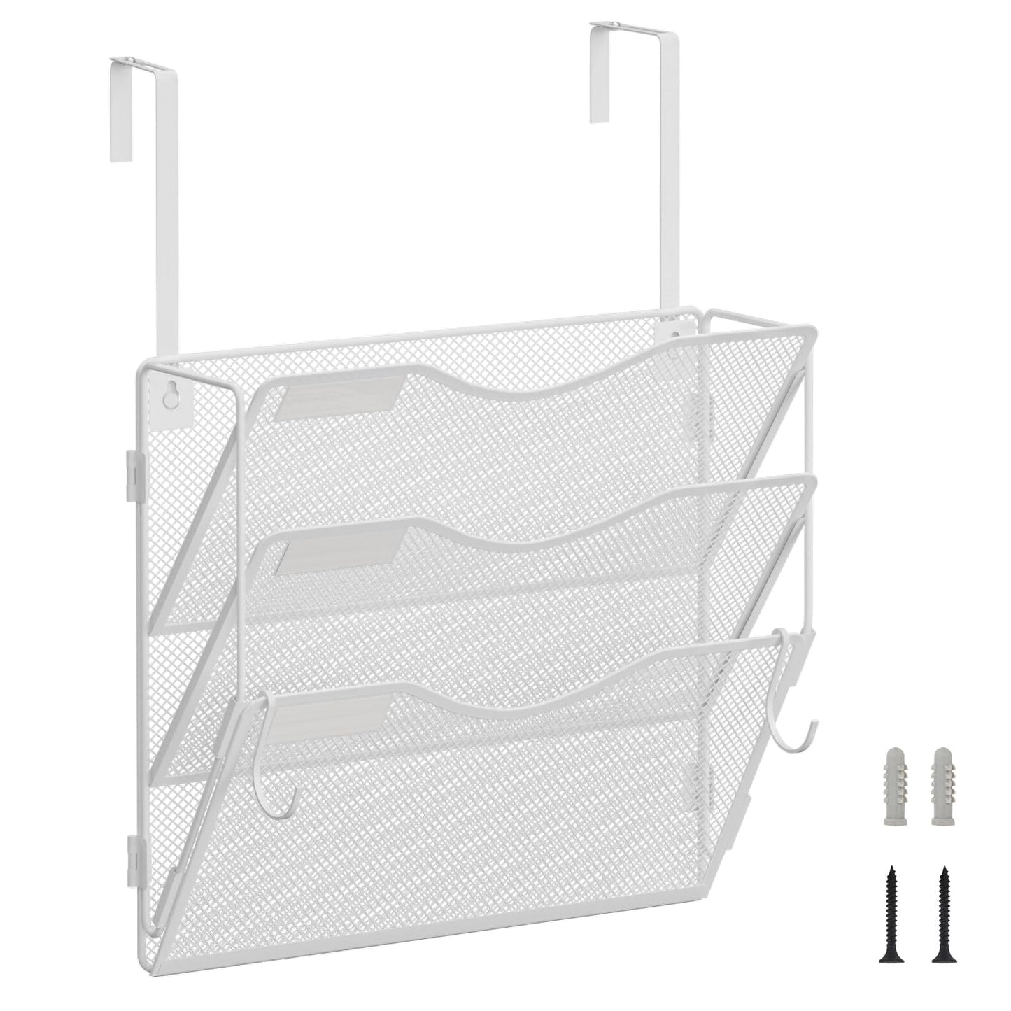 BOHDK Wall File Organizer, Hanging File Folder Organizer, Vertical Mesh Metal Door/Wall Mount