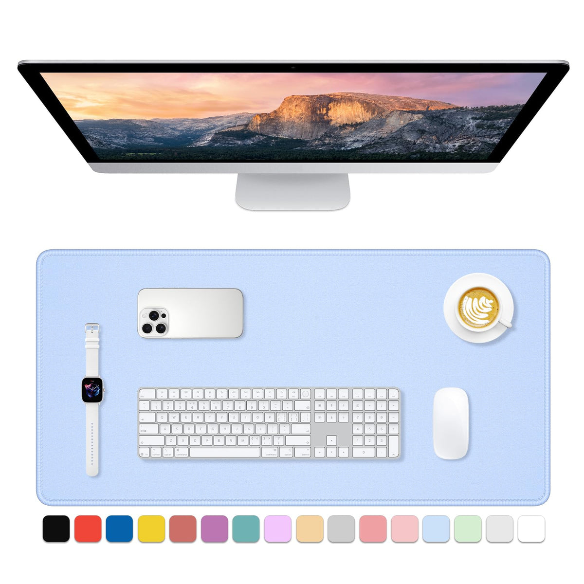 Dapesuom Large Gaming Mouse Pad, Extended Mouse Mat with Stitched Edges, Full Size Keyboard Pad