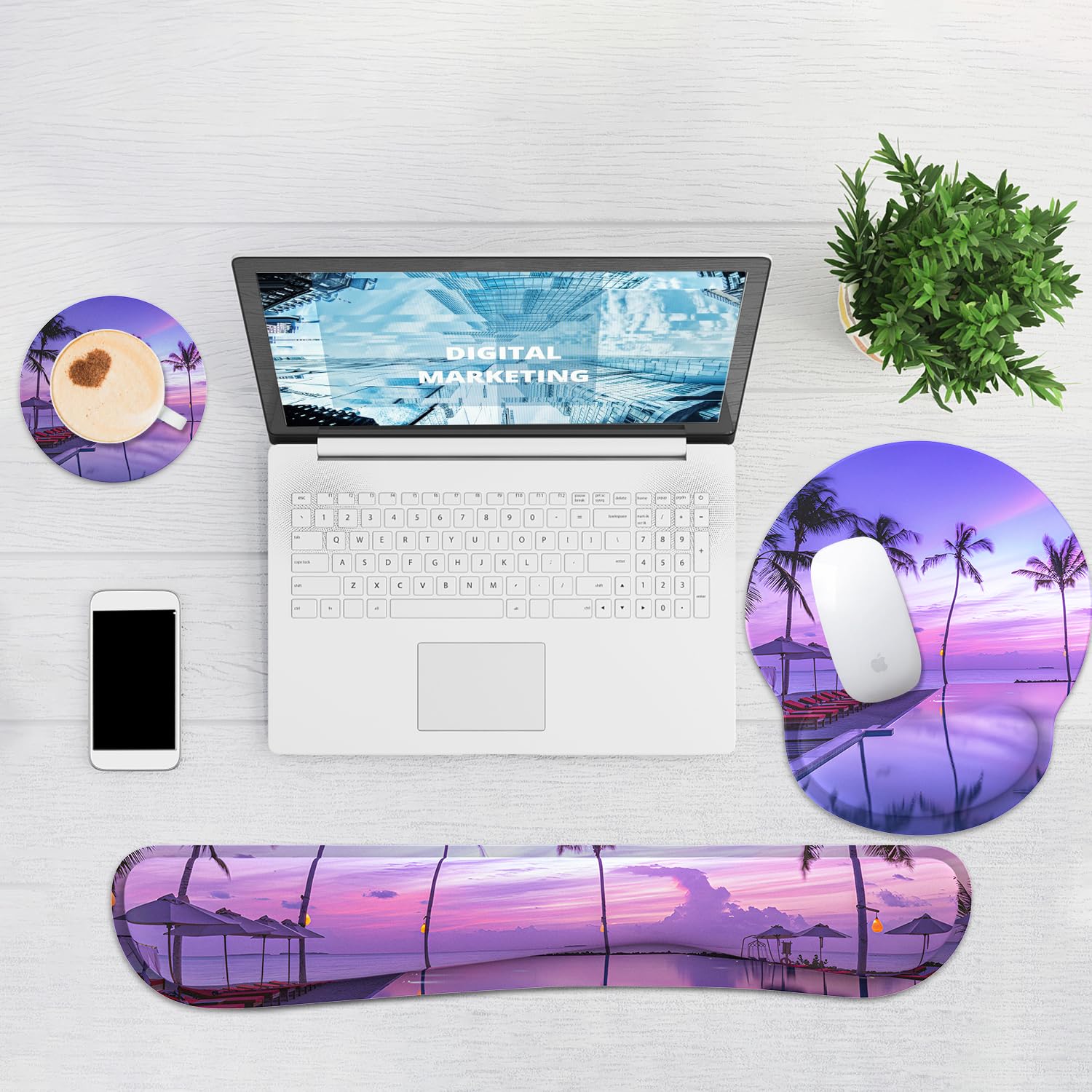 Ergonomic Mouse Pad with Wrist Rest and Keyboard Wrist Rest, Mousepad