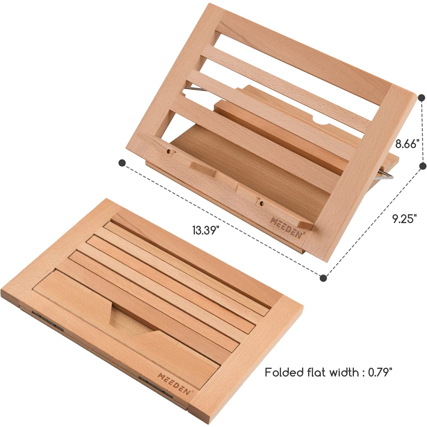 MEEDEN Book Stand with Page Holder Clips: 13.39" x 9.25" Cookbook Holders