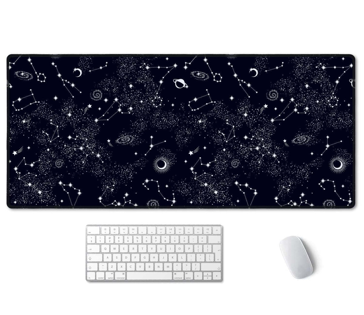 SSOIU Extended Gaming Mouse Pad (35.5x15.7 in), Large Stable Rubber Base Mousepad with Stitched