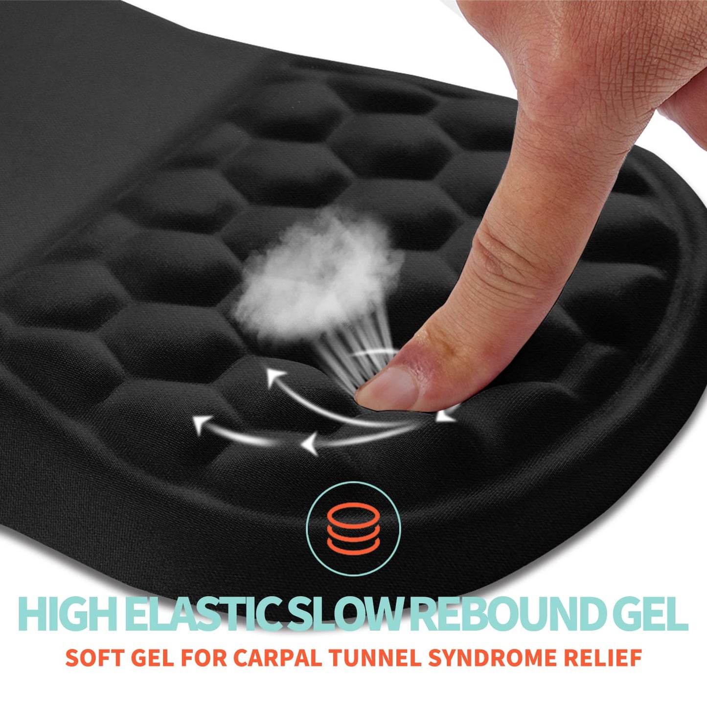 Kuosgm Ergonomic Mouse Pad Wrist Support with Memory Foam Massage Bulge, Carpal Tunnel Pain Relief