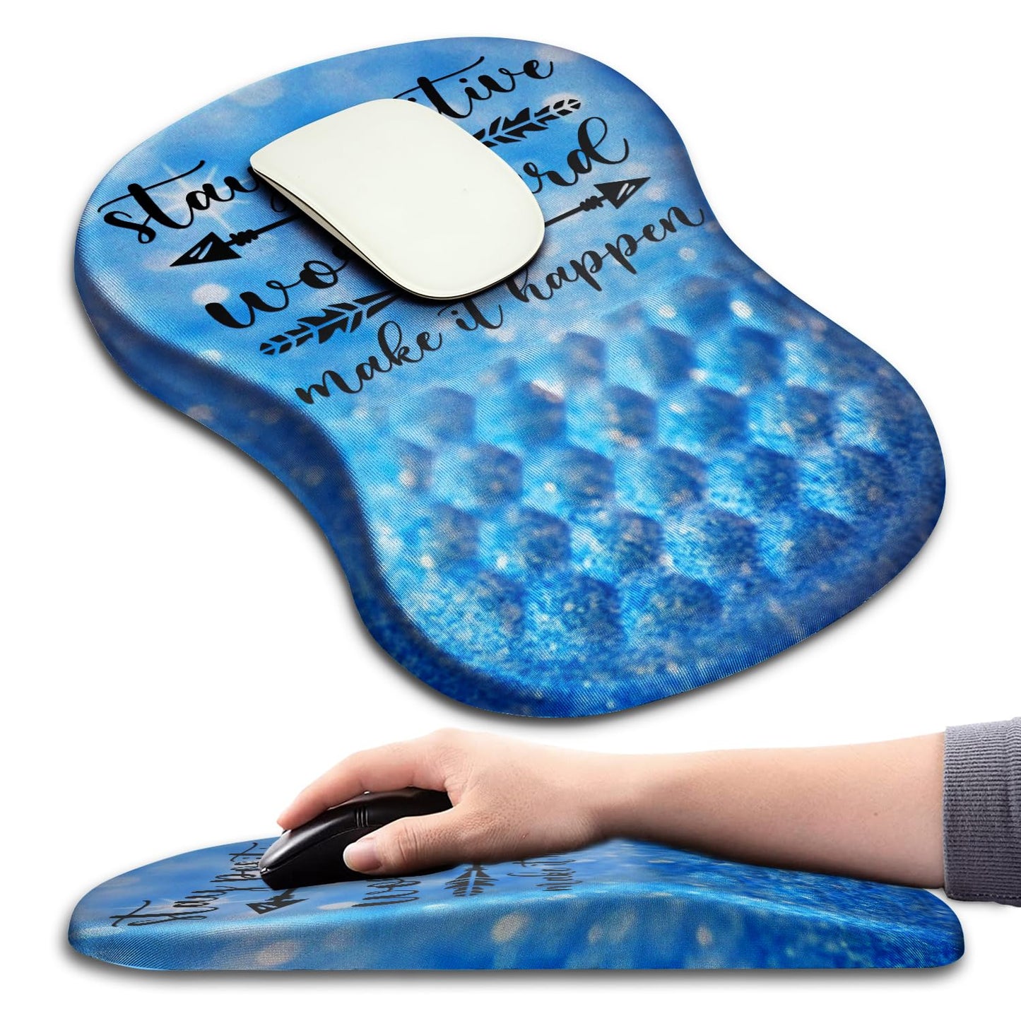 Hokafenle Ergonomic Mouse Pad Wrist Support with Massage Design, Wrist Rest Pain Relief Mousepad